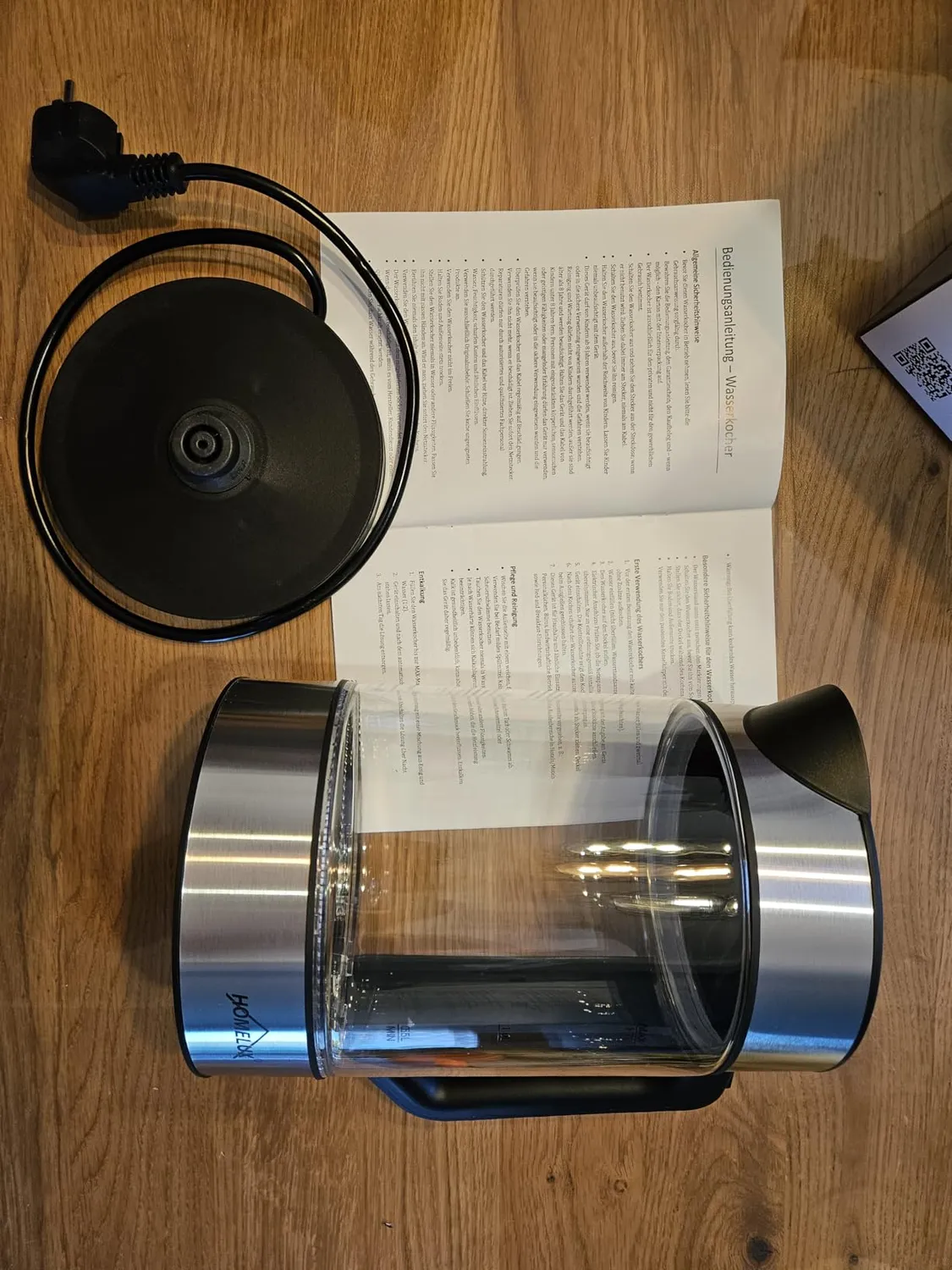 HOMELUX Wasserkocher Glas 1,7L mit LED-Beleuchtung
