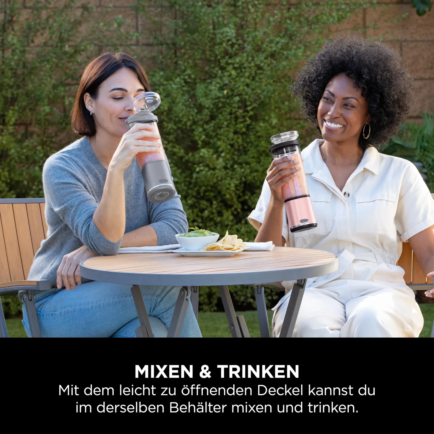 Ninja Blast Mini-Mixer 530ml 2er-Pack Roségold Akku