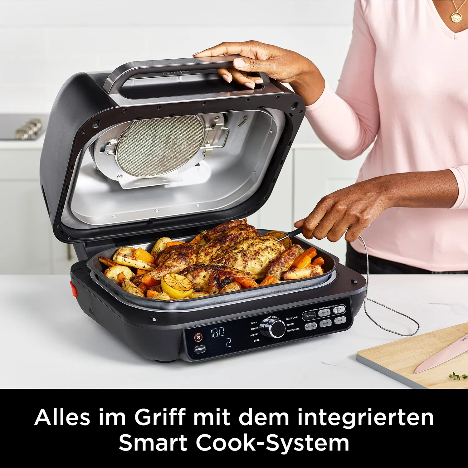Ninja Foodi MAX PRO Grill Air Fryer 3,8L Silber-Schwarz