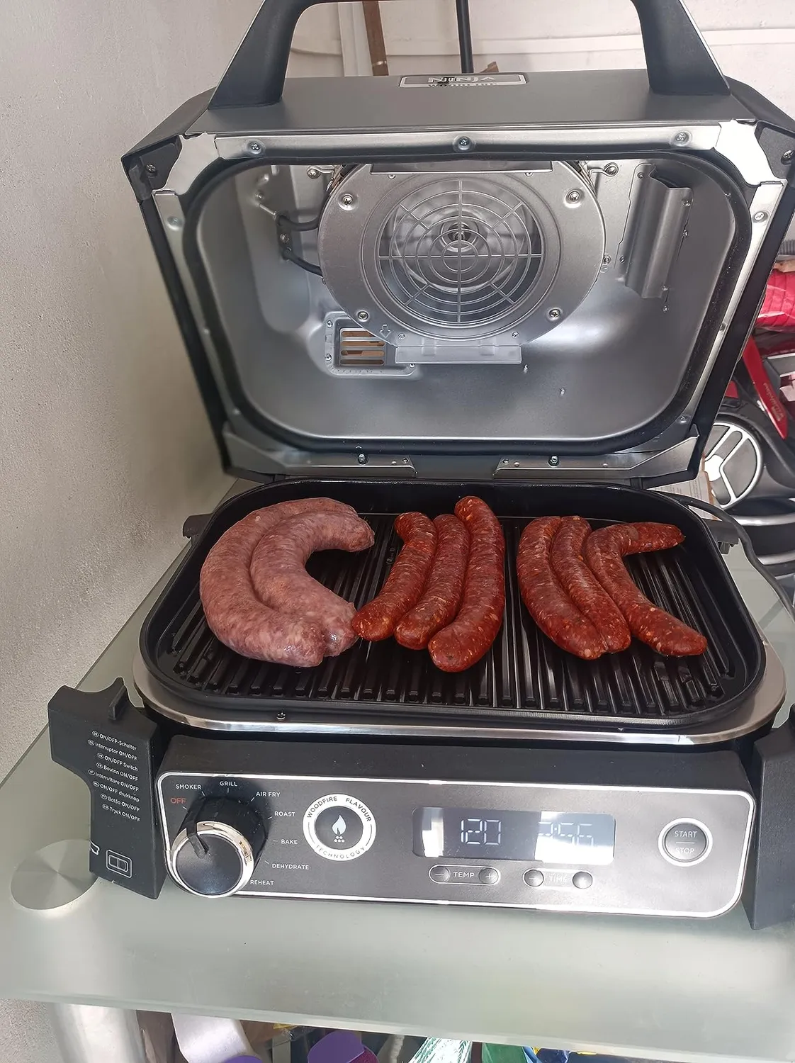 Ninja Woodfire OG701EU Elektrogrill 7-in-1 grau Outdoor