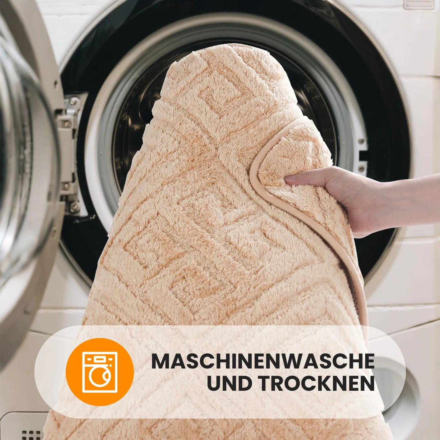 HOMELUX 2-teiliges Badematten-Set 50x80cm Beige rutschfest