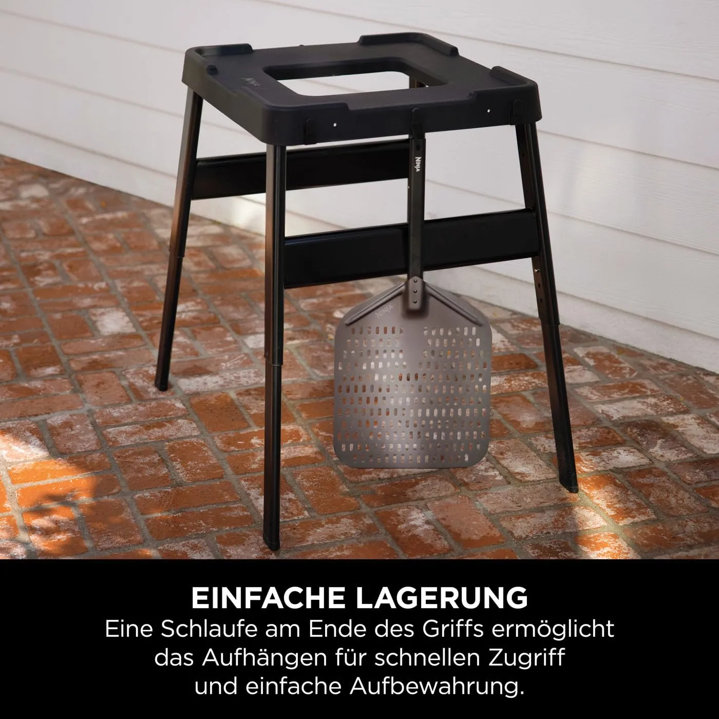 Ninja Woodfire Pizzaschaufel 30 cm schwarz rostfrei perforiert