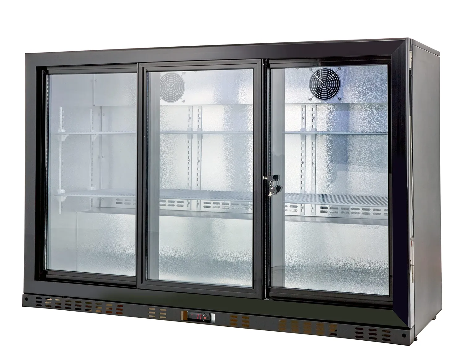 GastroHero ECO 320 Barkühlschrank Schiebetüren 337 L schwarz