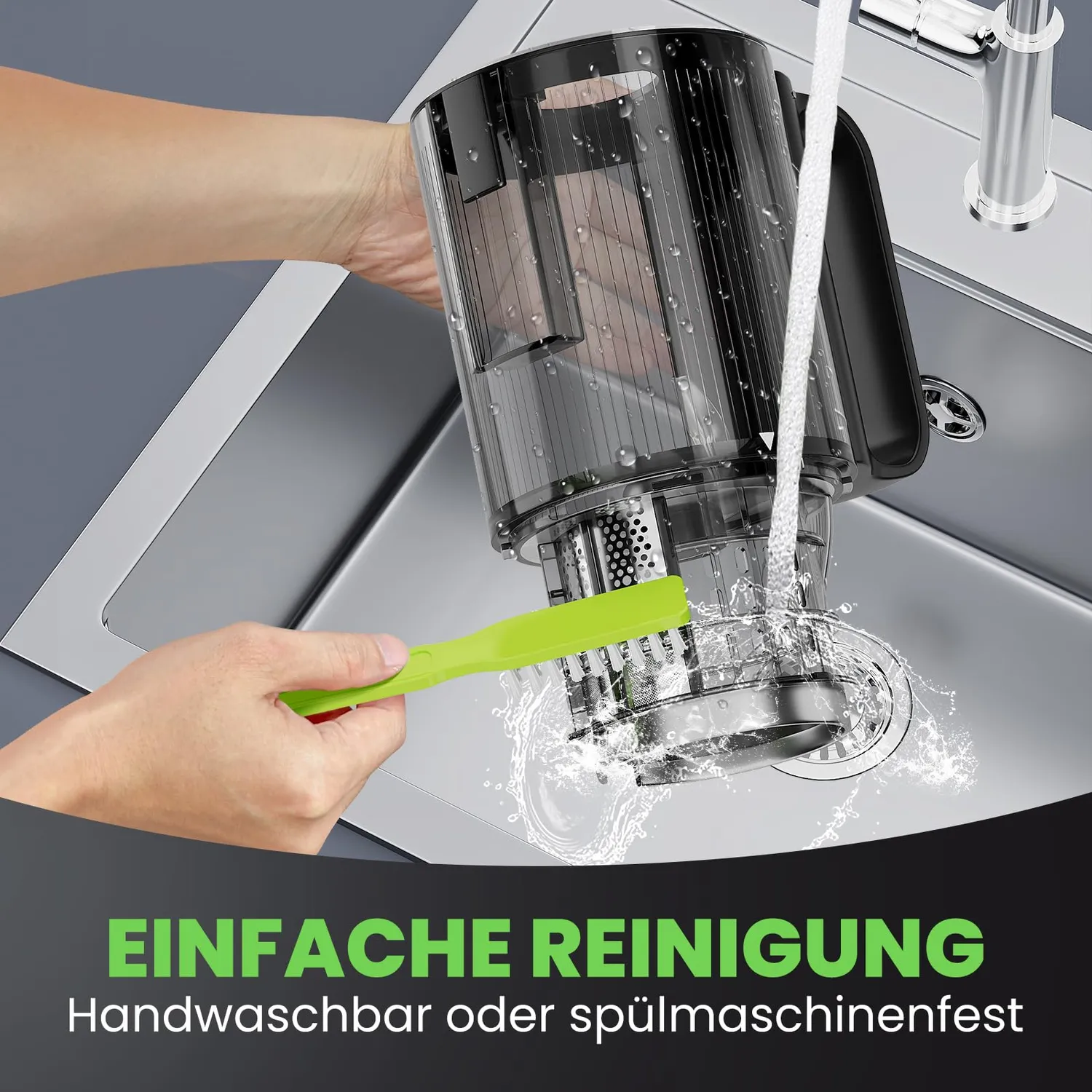 HOMELUX Slow Juicer 220W Entsafter Silber 126 mm kaltpressend