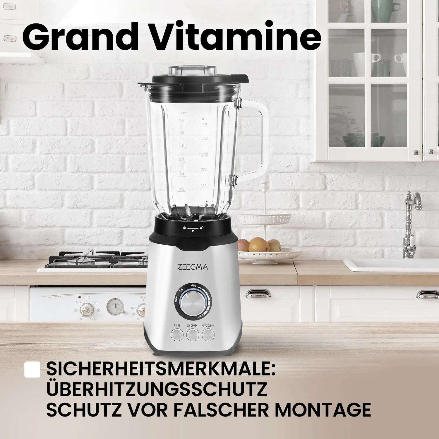 ZEEGMA Grand Vitamine Standmixer Silber 1,75 L 1600 W