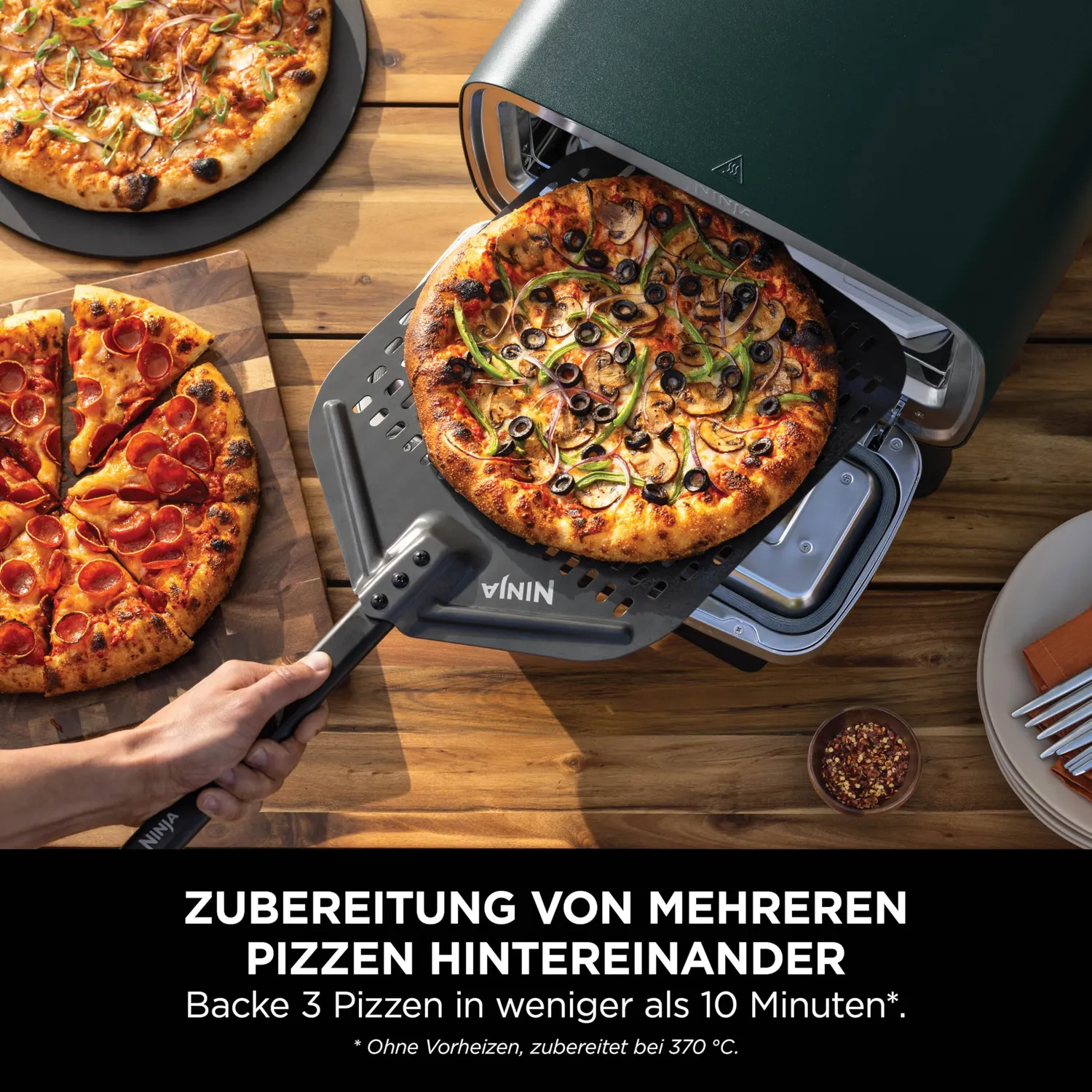 Ninja Artisan Pizzaofen 4-in-1 Grün 30 cm Bundle