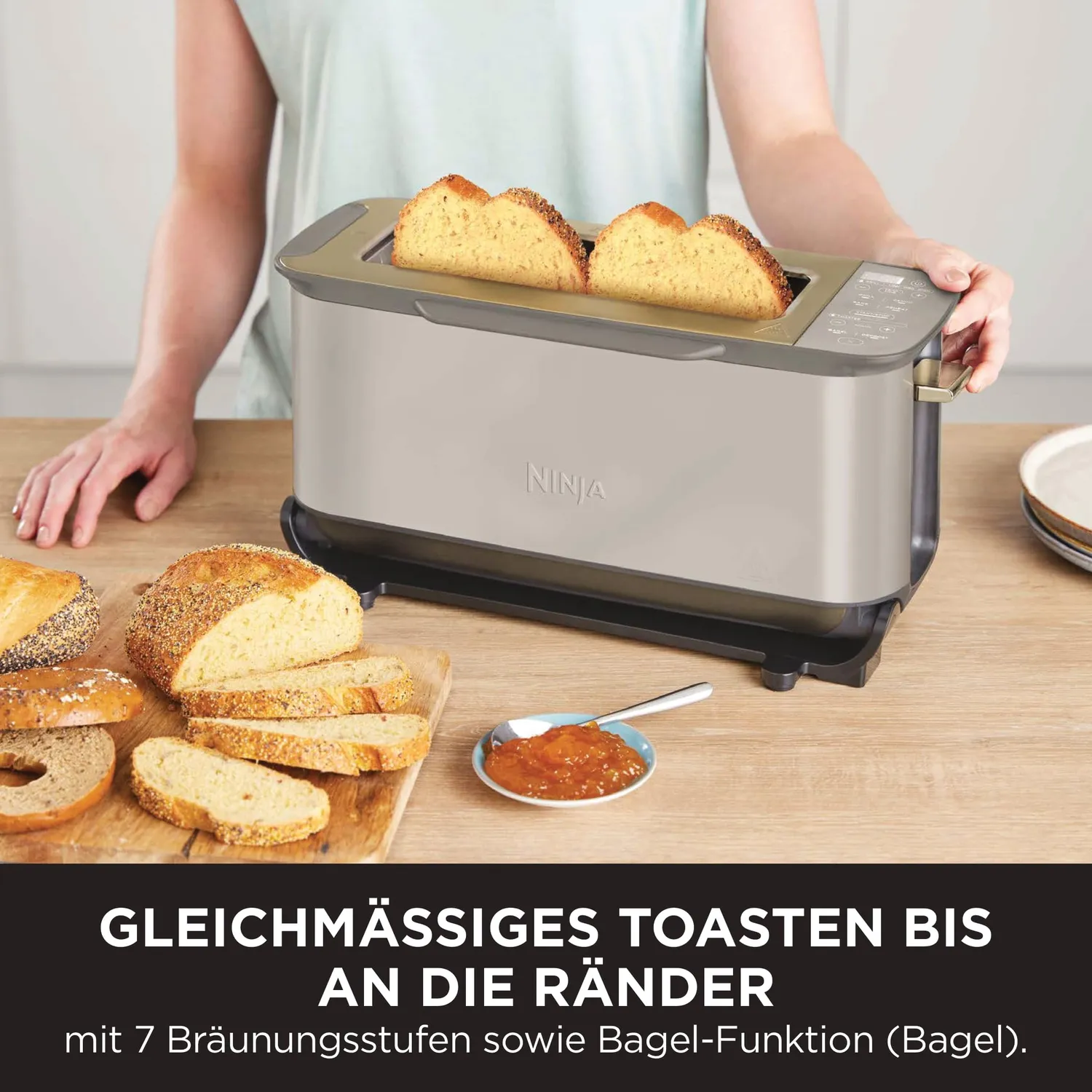 Ninja Foodi 3-in-1 Toaster Stone Gold 7 Toaststufen