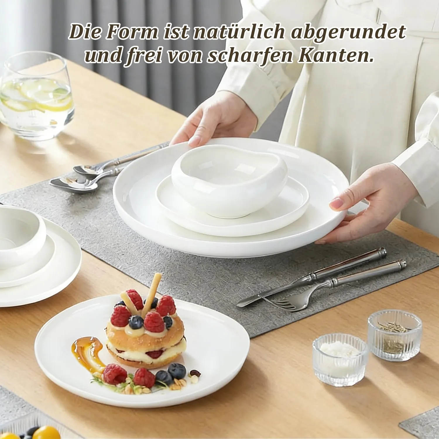 HOMELUX Geschirrset 24-teilig 6 Personen Weiß