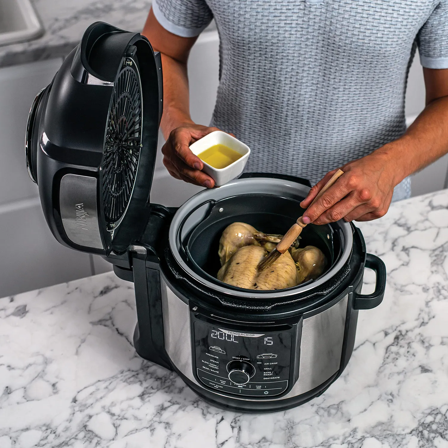 Ninja Foodi MAX 9-in-1 Multikocher 7,5 L schwarz Edelstahl