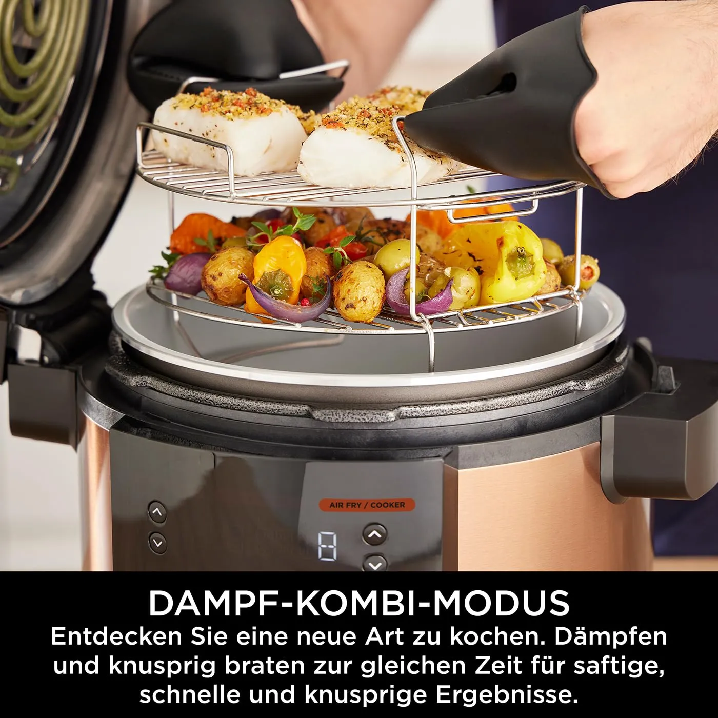 Ninja Foodi MAX OL650EUCP Multikocher 7,5L Kupfer 12-in-1