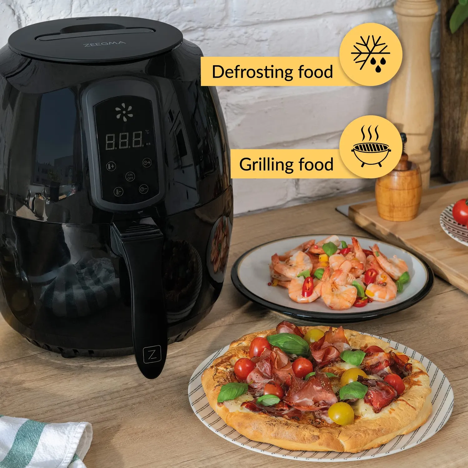 Zeegma Knapper Heißluftfritteuse 3,2 L Schwarz 1400 W