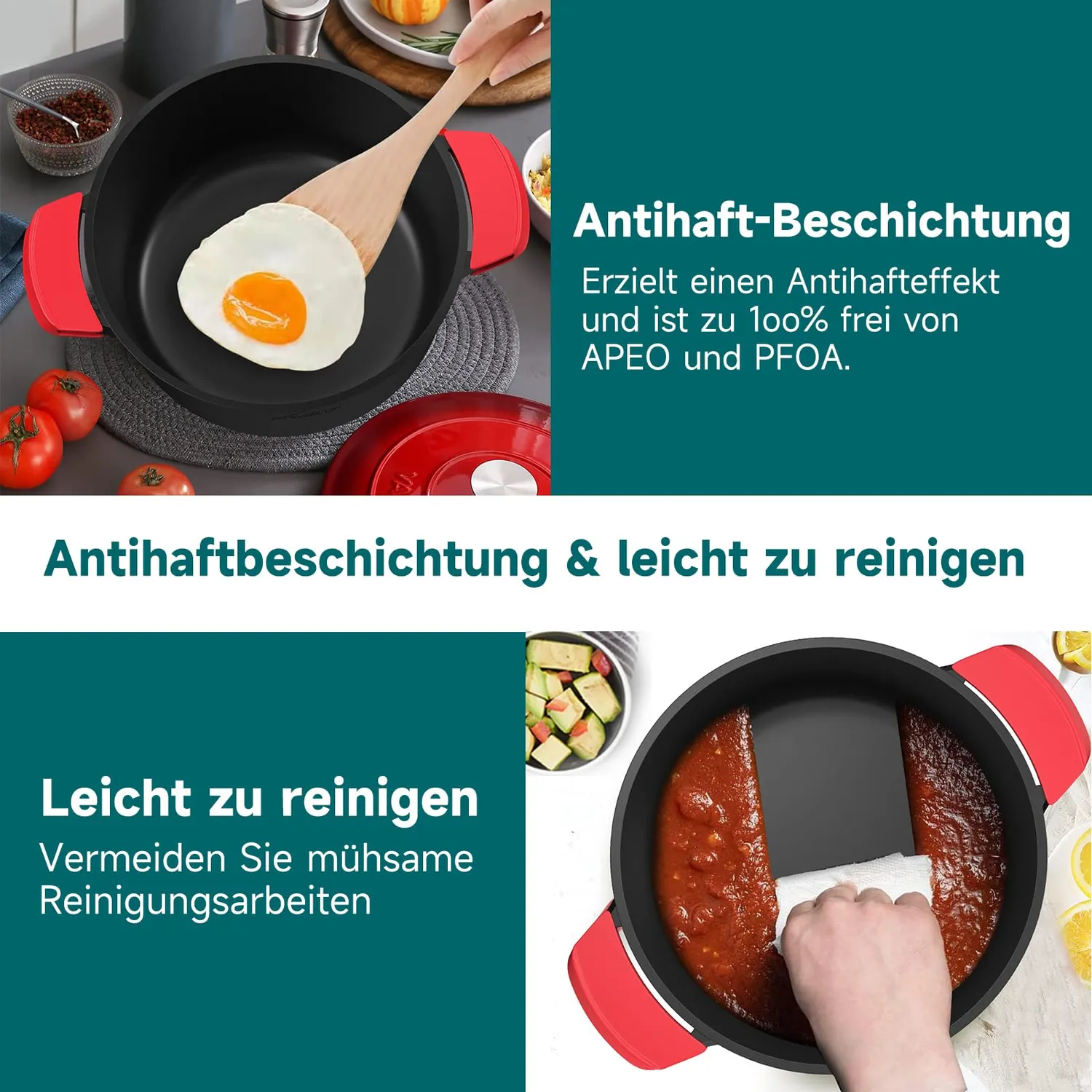 Homelux Kochtopf 28 cm 6 L Induktion Antihaft