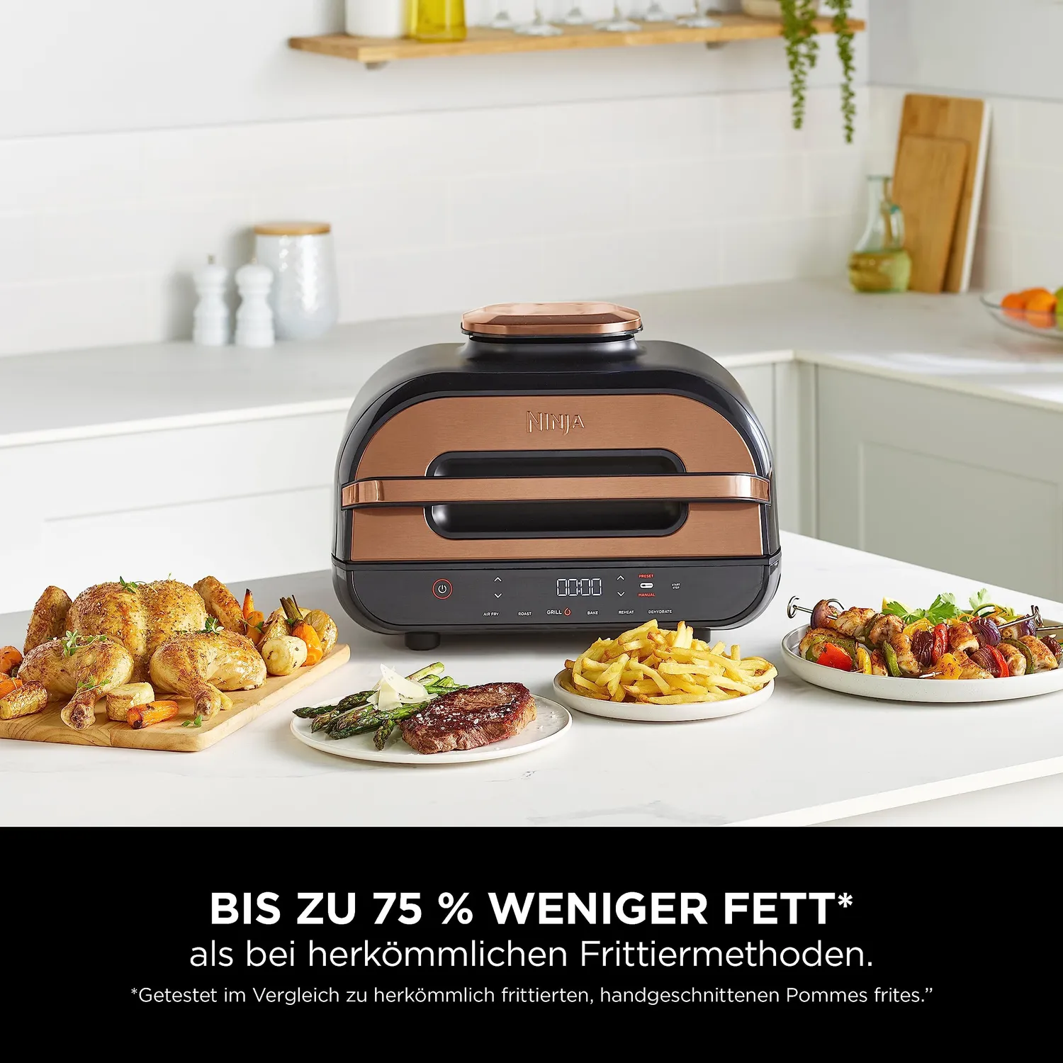 Ninja Foodi MAX AG551EUCP Grill Kupfer-Schwarz 3,8 l Sonde