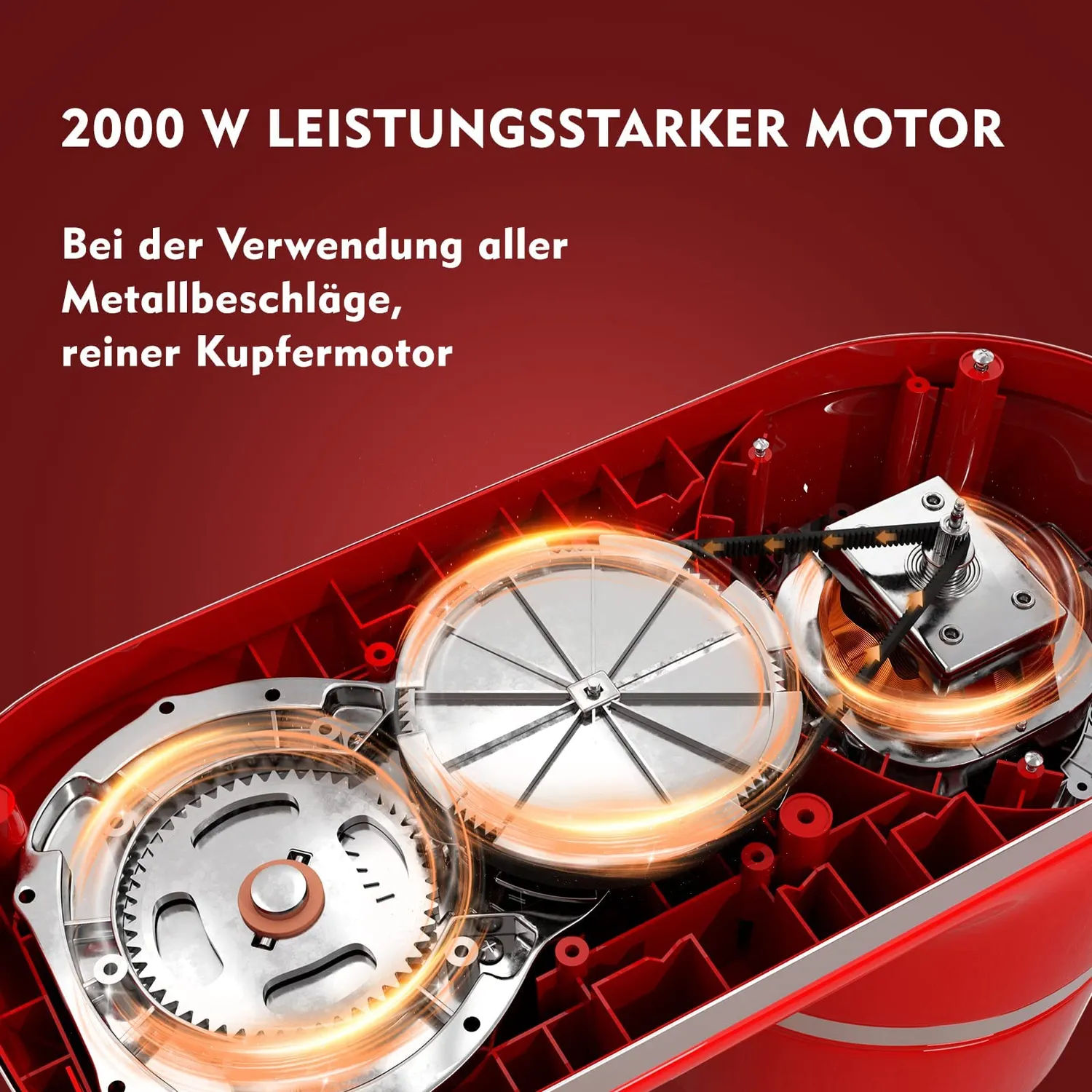 Homelux 626 Red Küchenmaschine 8,5 L 2000 W