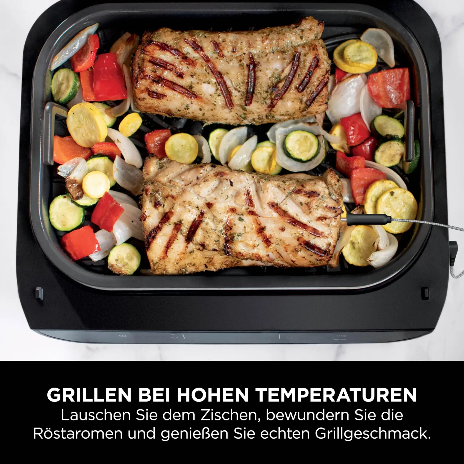 Ninja MAX 6-in-1 Heißluftfritteuse 3,8 L Schwarz mit Thermometer