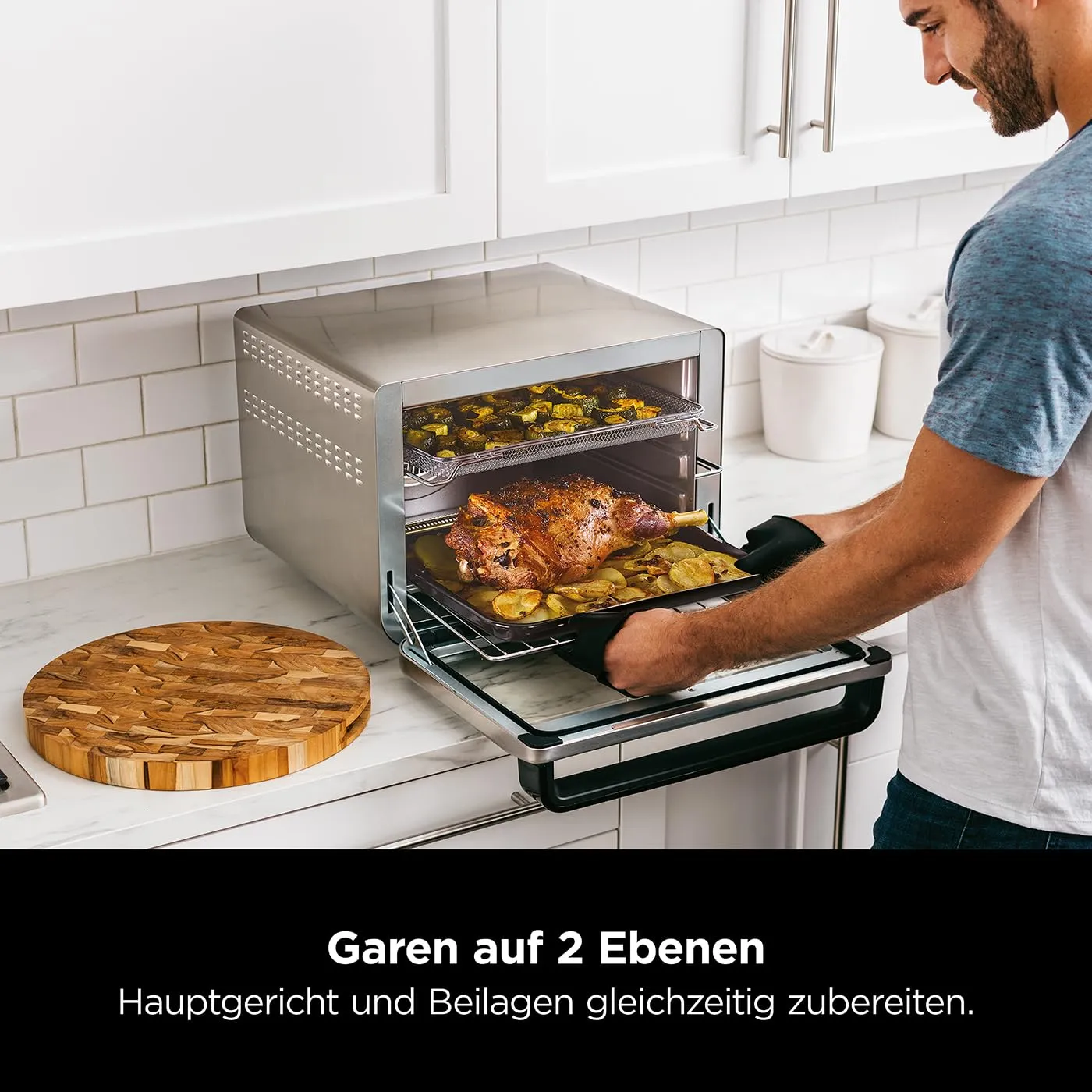 Ninja Foodi DT200EU Mini-Ofen 10-in-1 silber-schwarz