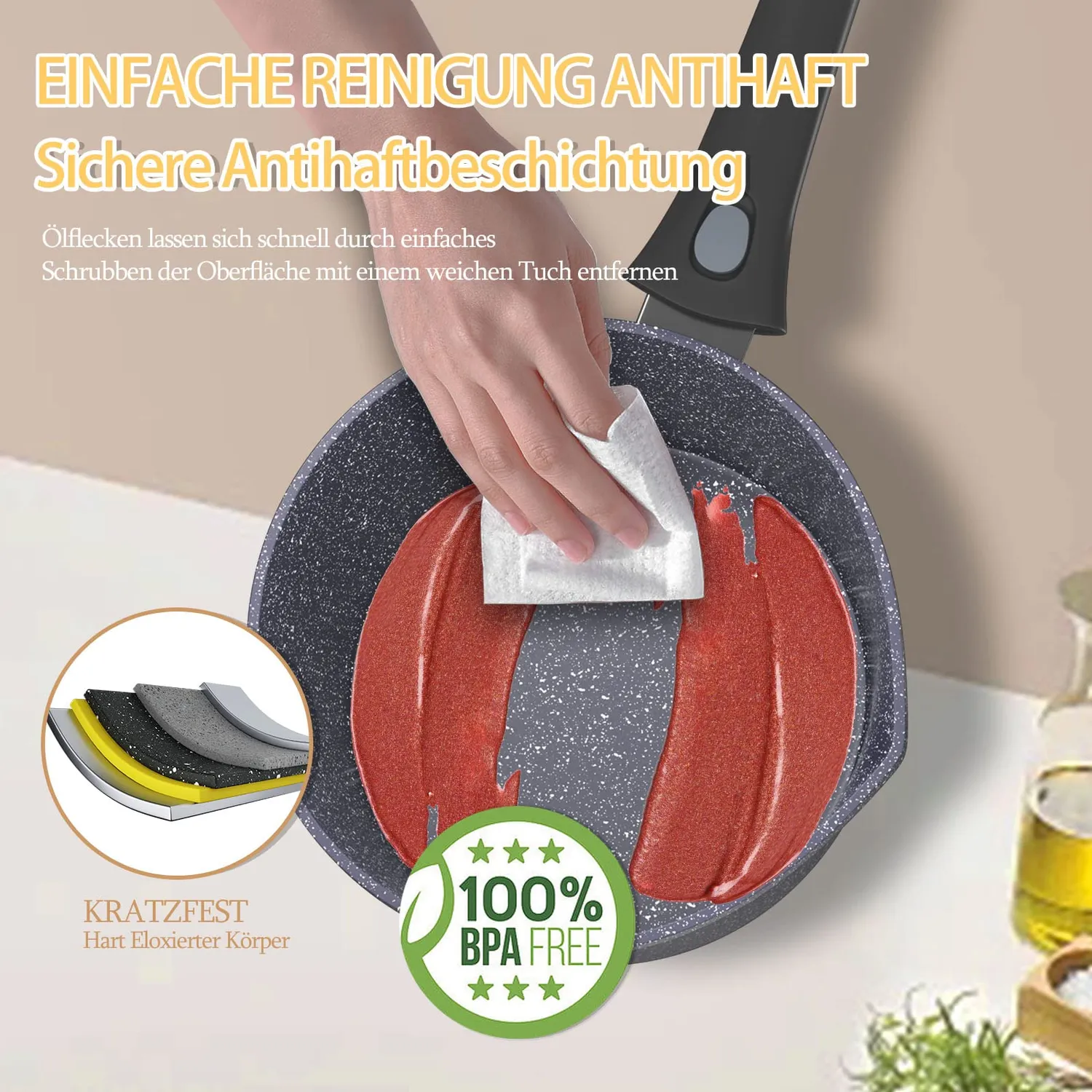 Homelux Milchtopf 20 cm 2,5 L Topf Antihaft Induktion