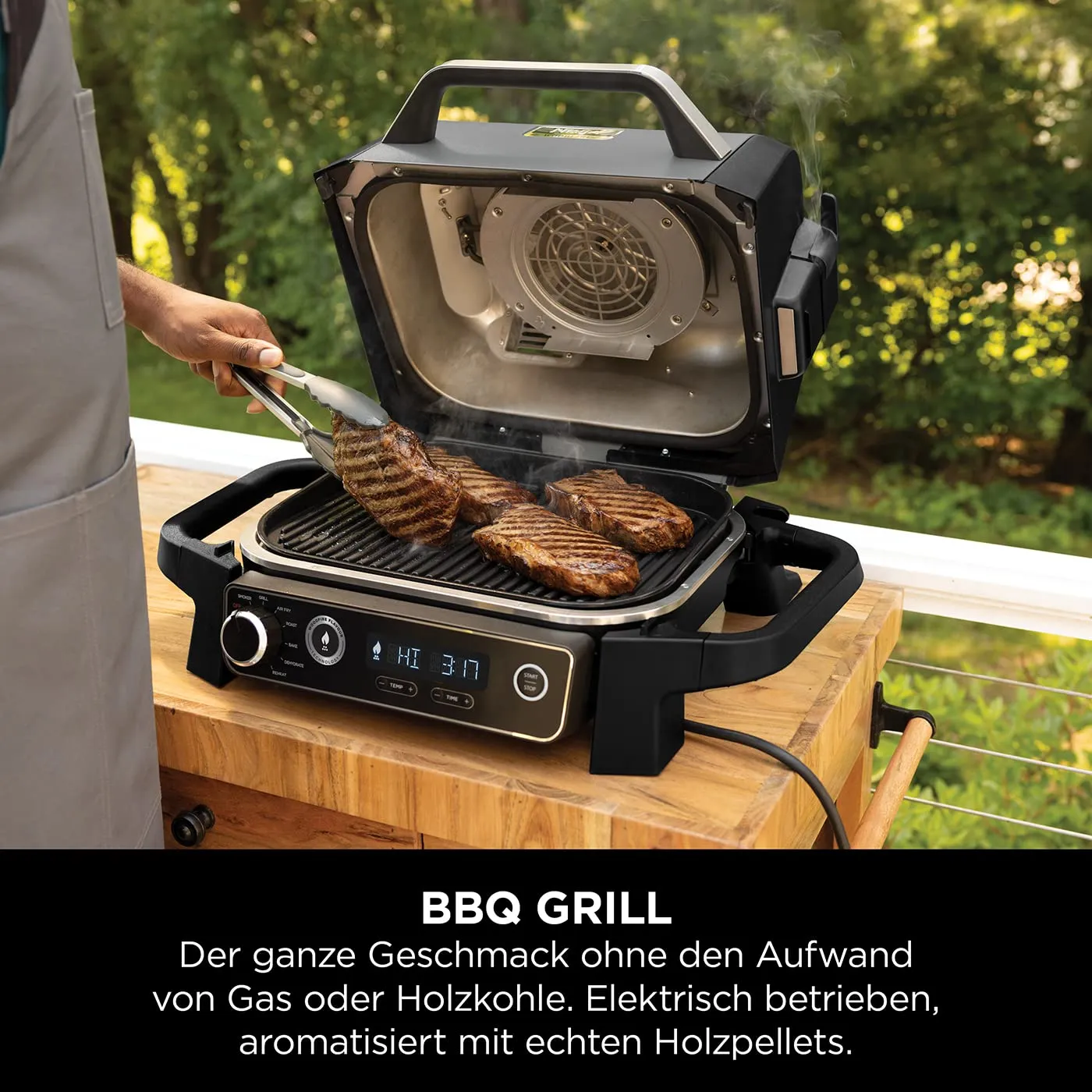 Ninja Woodfire OG701EU Elektrogrill 7-in-1 grau Outdoor