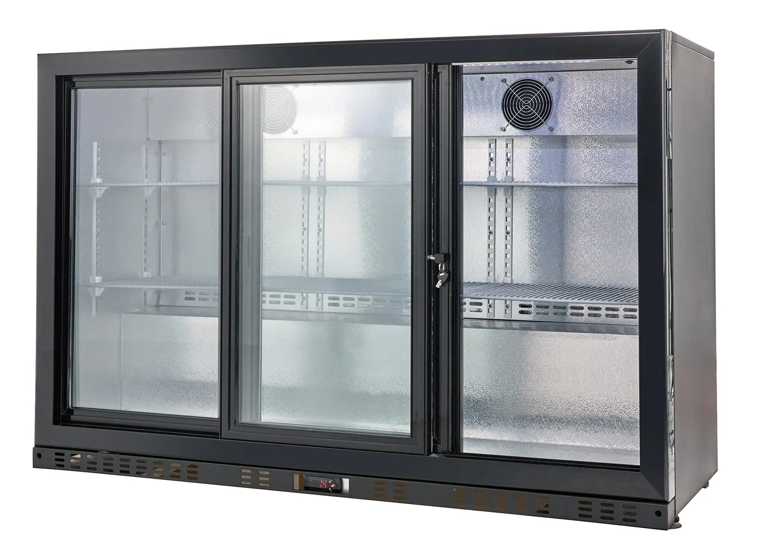 GastroHero ECO 320 Barkühlschrank Schiebetüren 337 L schwarz