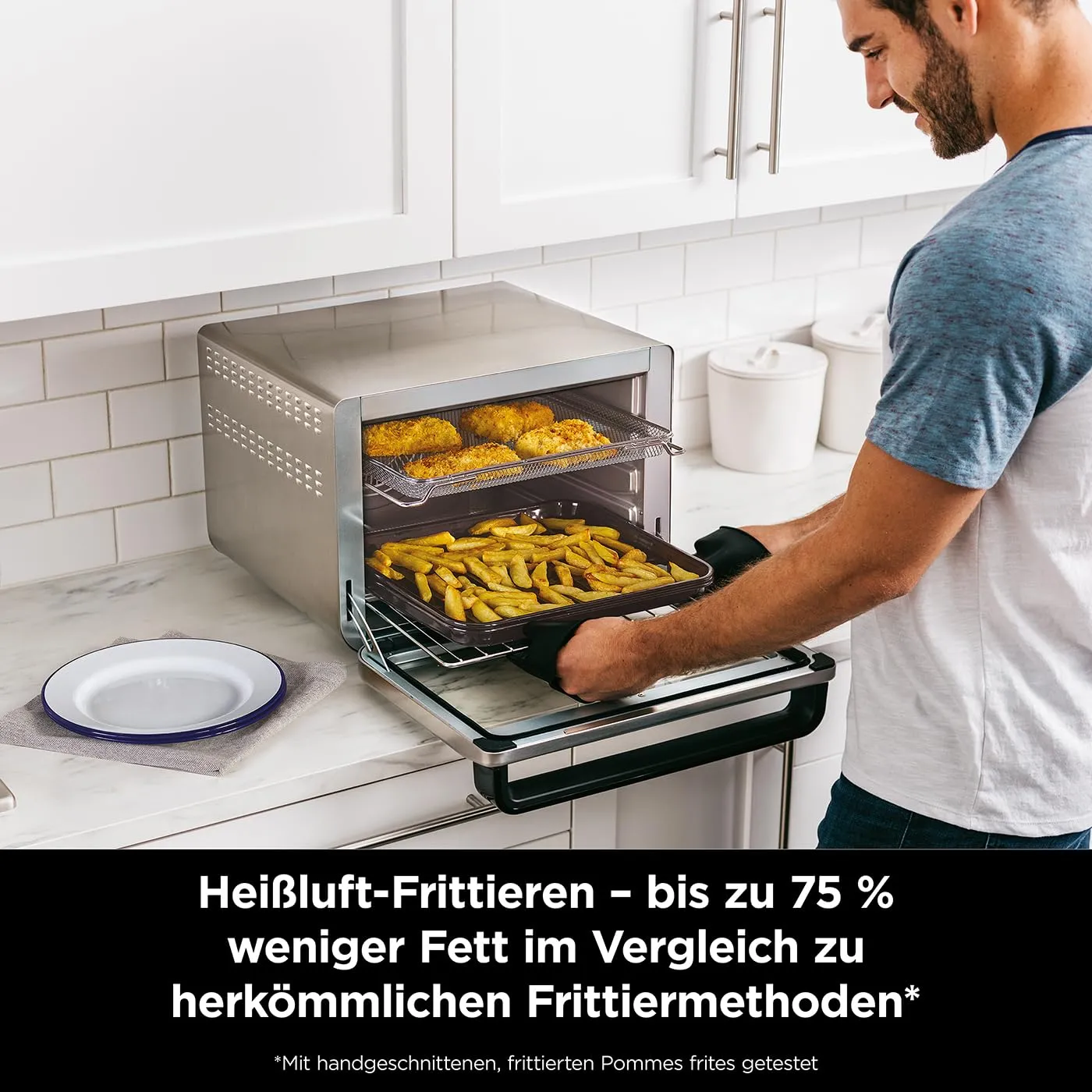 Ninja Foodi DT200EU Mini-Ofen 10-in-1 silber-schwarz