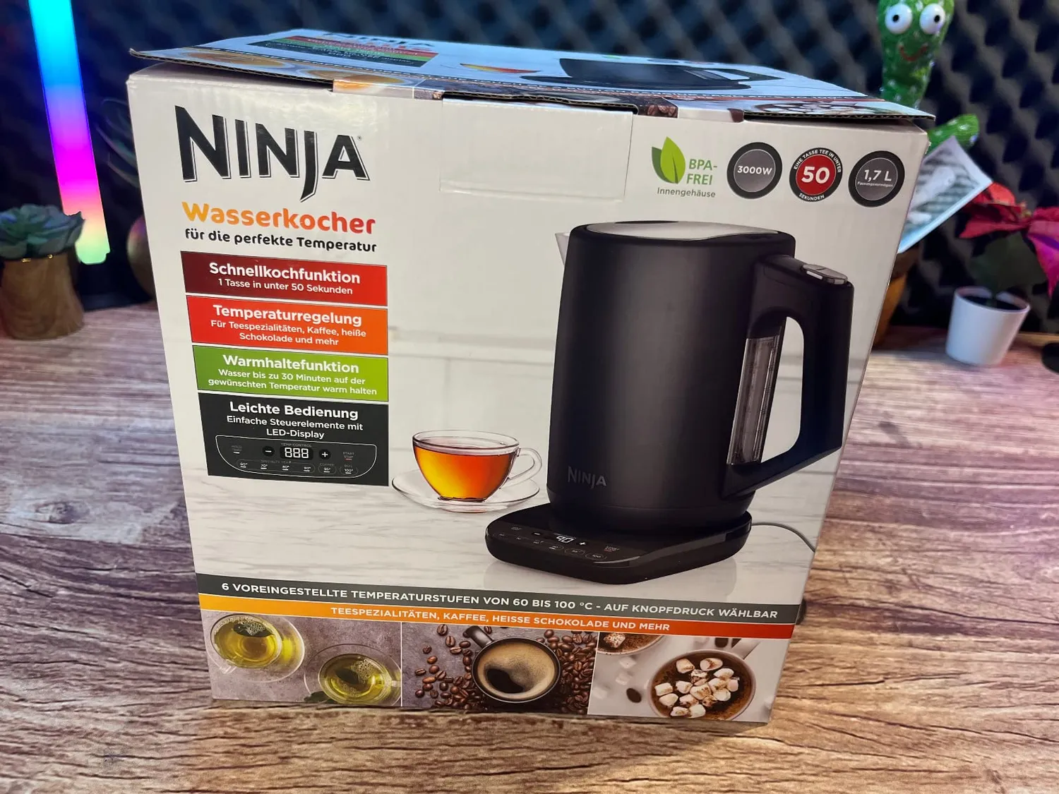 Ninja Perfect Temperature Wasserkocher 1,7L Stonegold 3000W