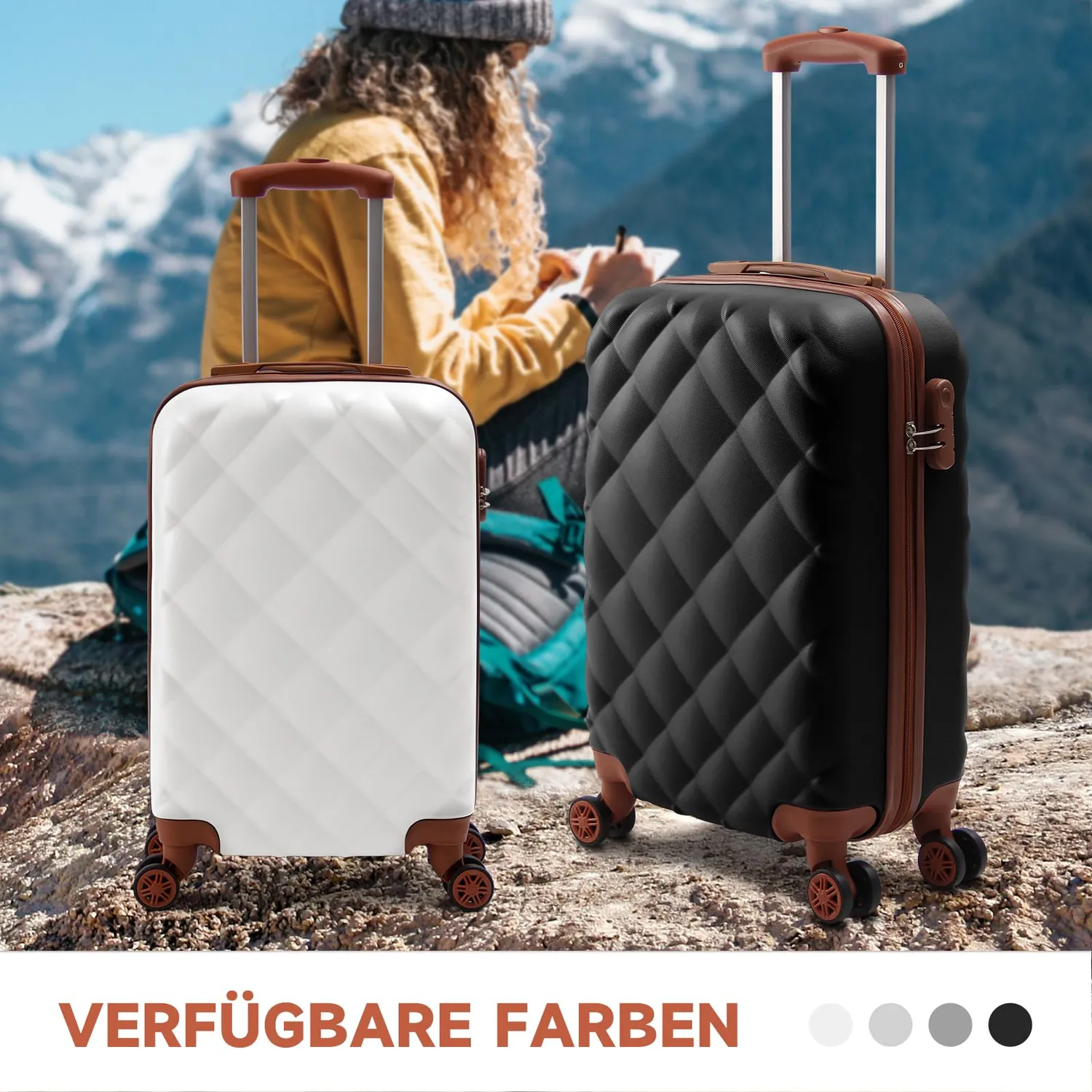 HOMELUX HL092 Kofferset 3tlg Hartschale schwarz ABS