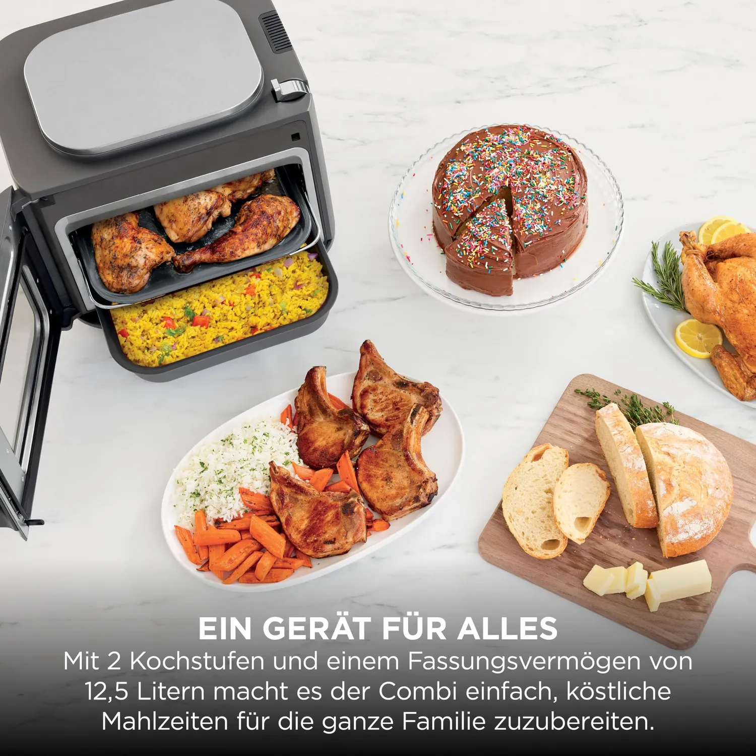 Ninja Combi Multikocher 12-in-1 grau Heißluftfritteuse