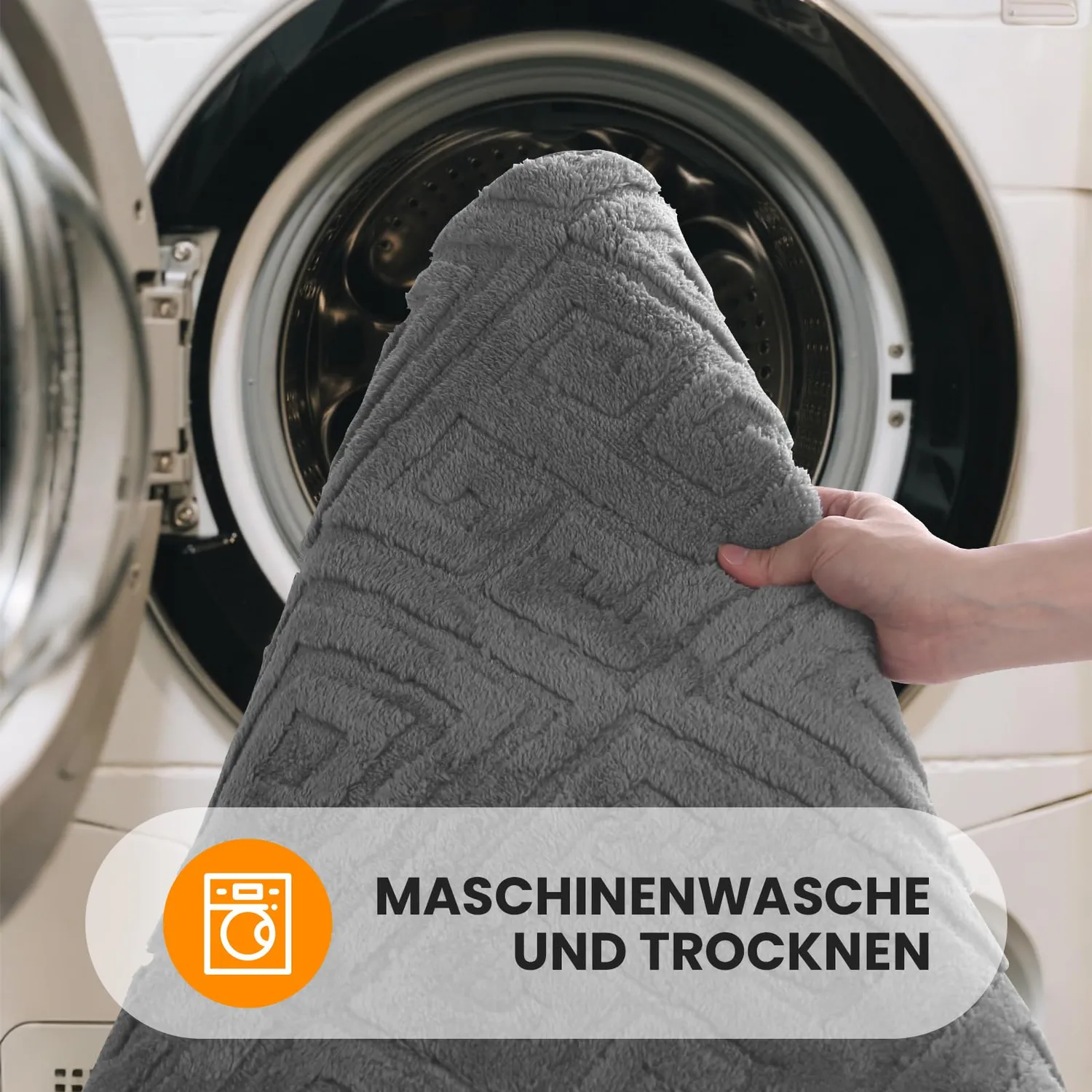 HOMELUX 2BF Badematten Set 2tlg grau rutschfest