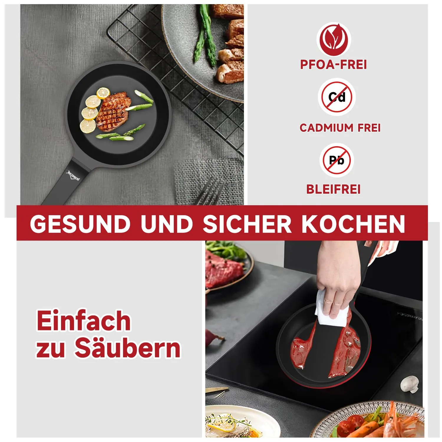 HOMELUX Mini Bratpfanne 14cm Induktion Antihaft 0,3L