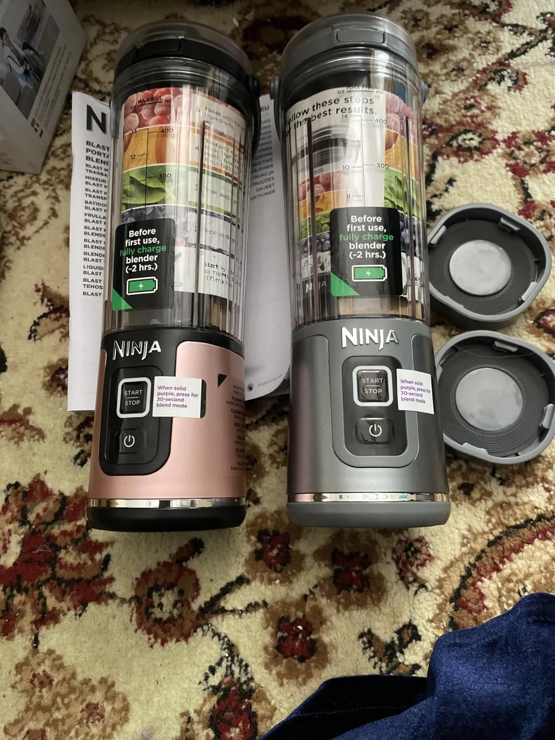 Ninja Blast Mini-Mixer 530ml 2er-Pack Roségold Akku