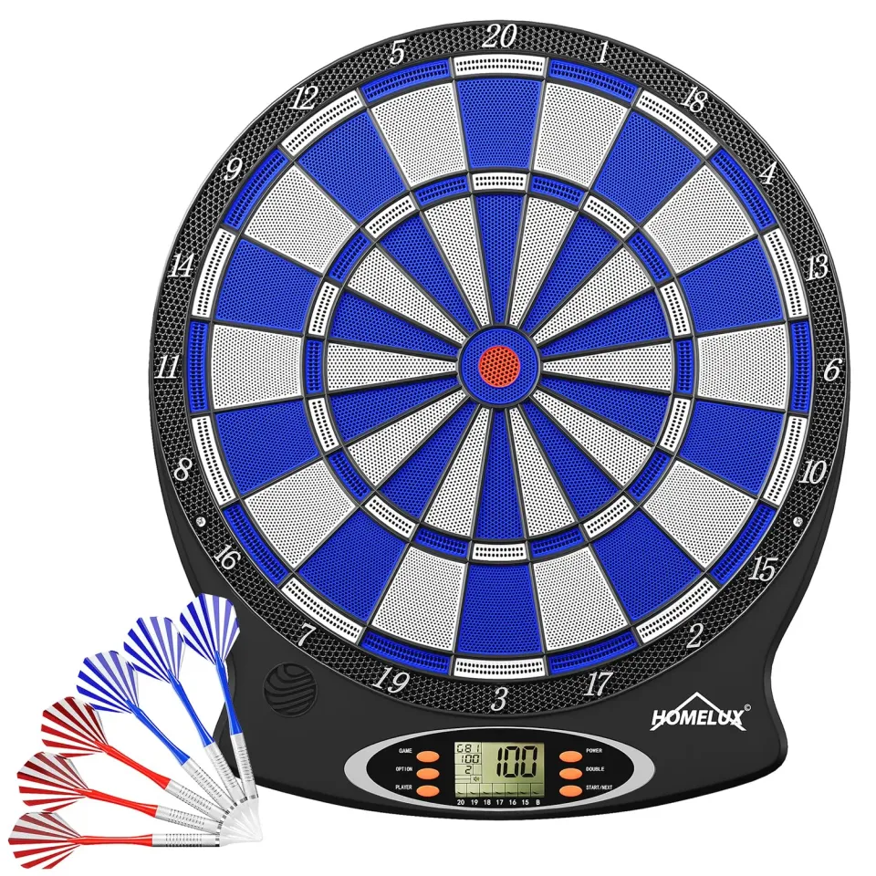 HOMELUX Elektronische Dartscheibe 6 Darts 18 Spiele