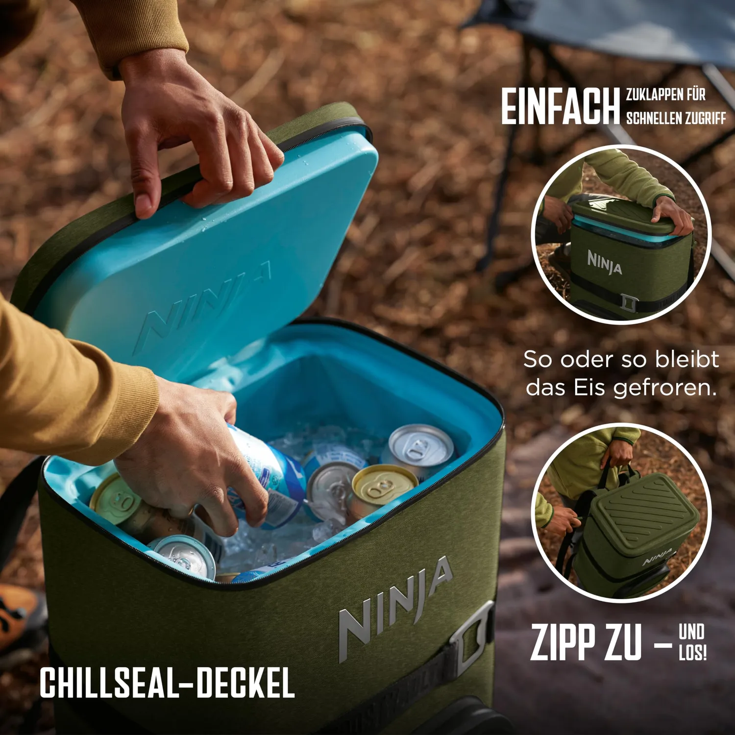 Ninja FrostVault Kühlrucksack Olivgrün 24 Dosen