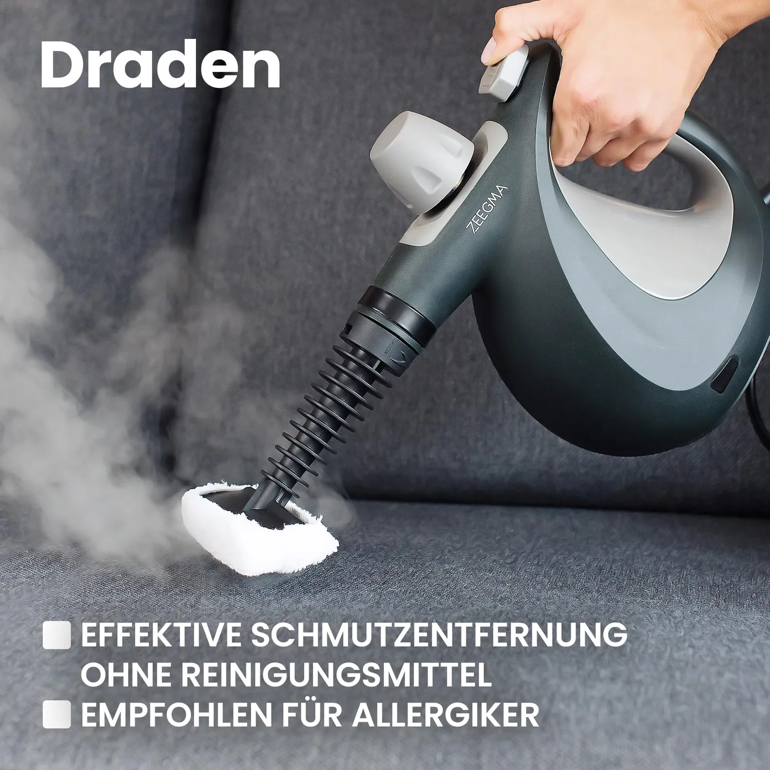 Zeegma Draden Dampfreiniger Handgerät 1000W 3bar