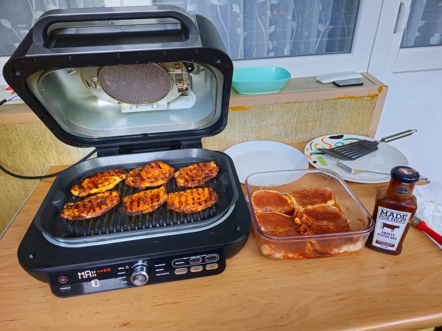 Ninja Foodi MAX PRO Grill Air Fryer 3,8L Silber-Schwarz