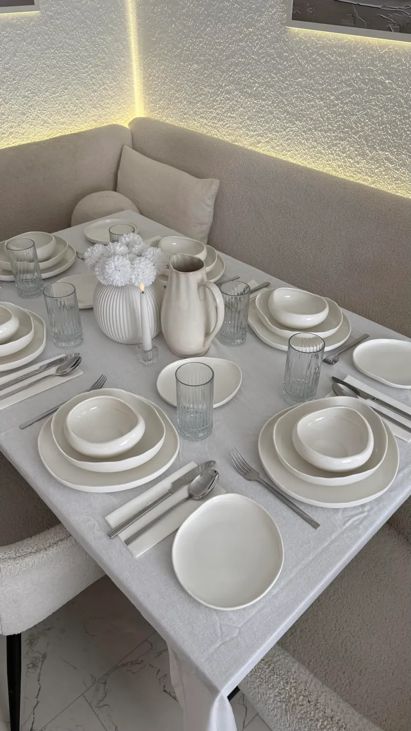 HOMELUX Geschirrset 24-teilig 6 Personen Weiß