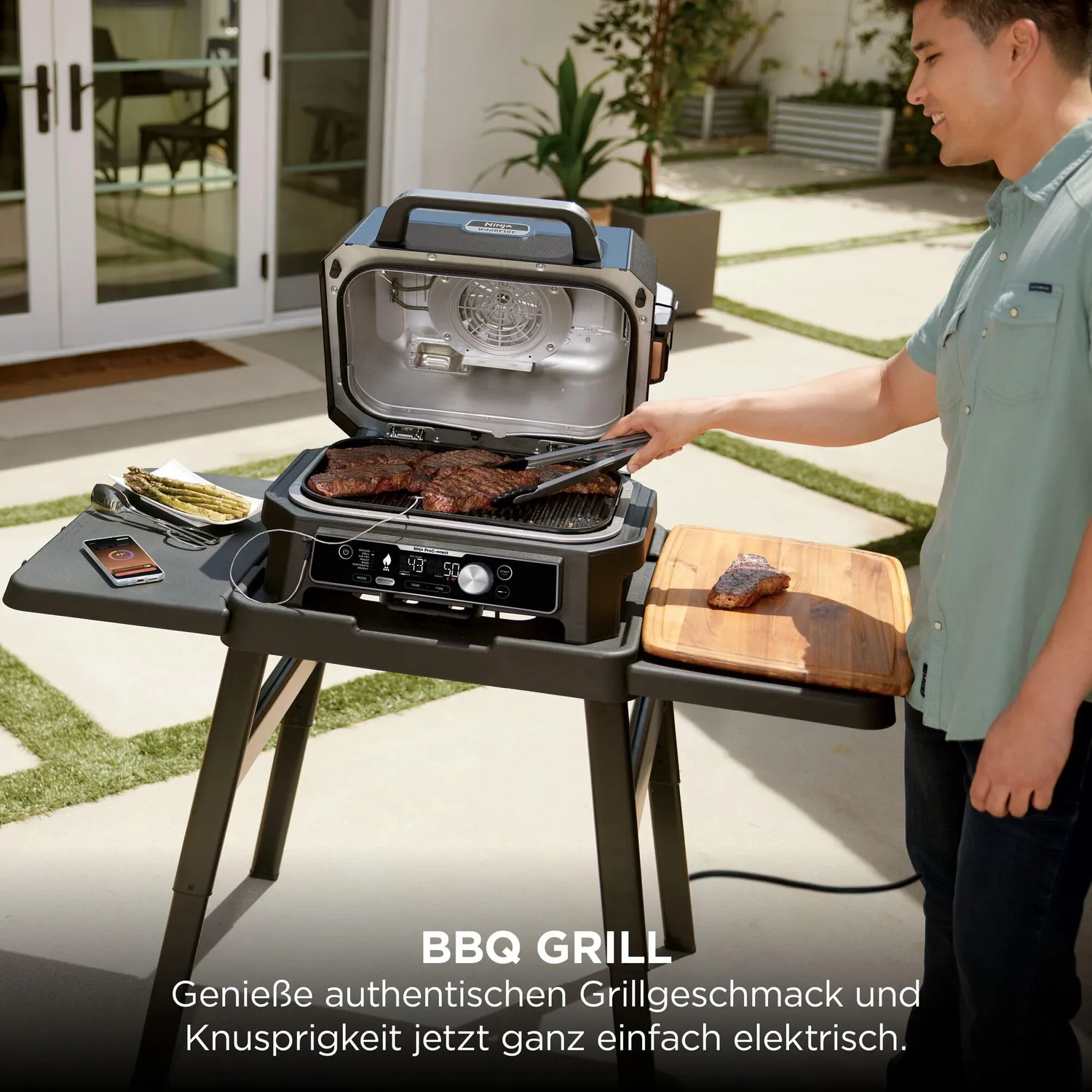 Ninja Woodfire Pro Connect XL BBQ Smoker-Grill Blau Schwarz