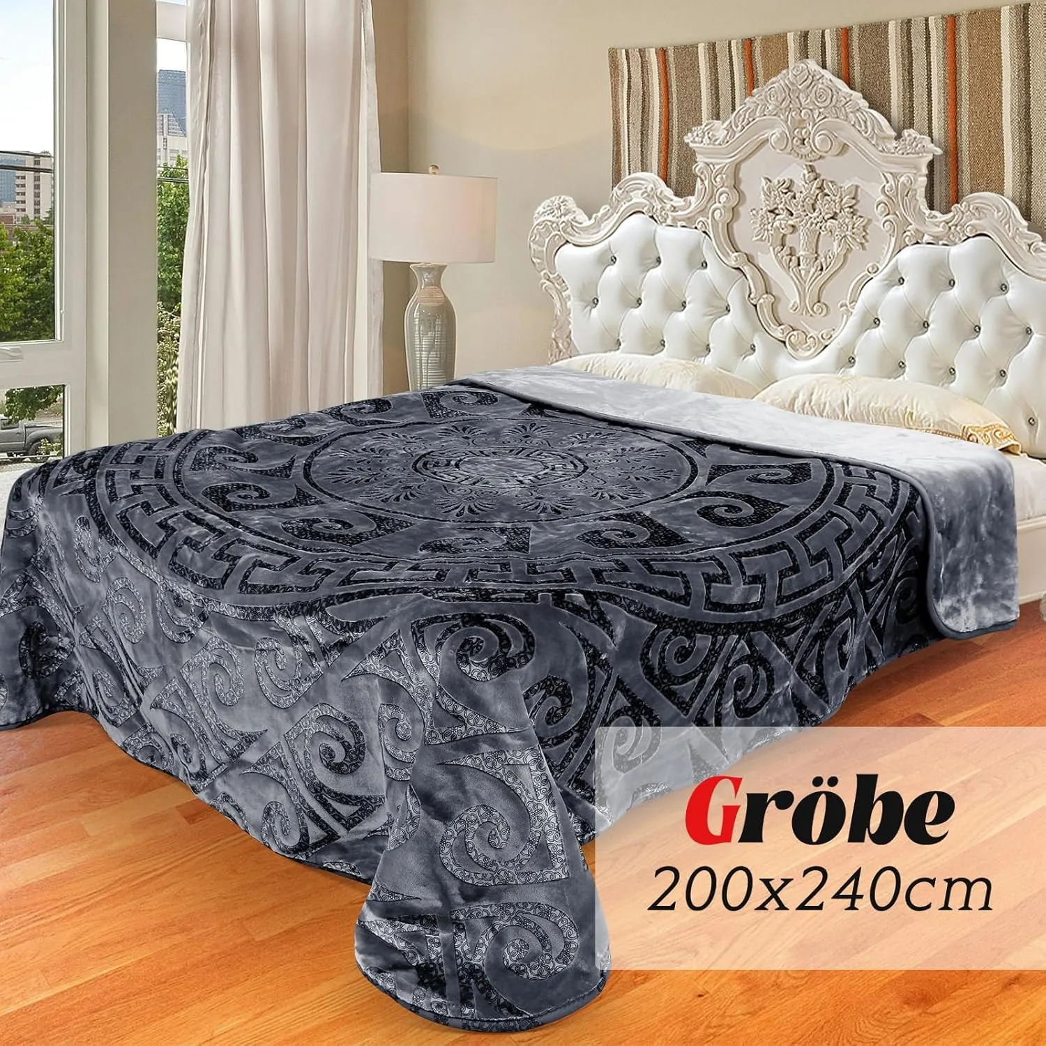 HOMELUX Kuscheldecke 200x240 cm Hellbraun flauschig