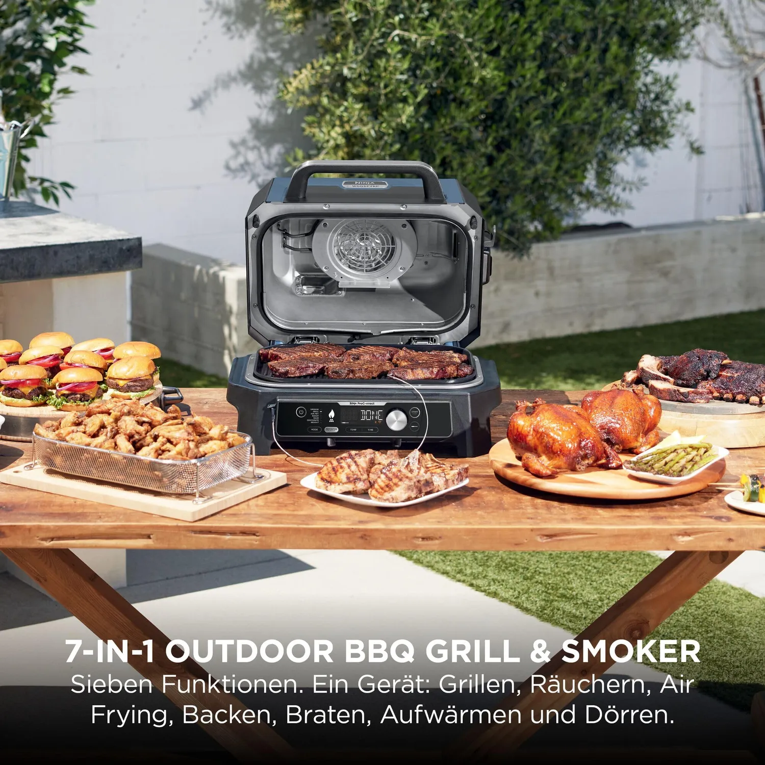 Ninja Woodfire Pro Connect XL BBQ Smoker-Grill Blau Schwarz