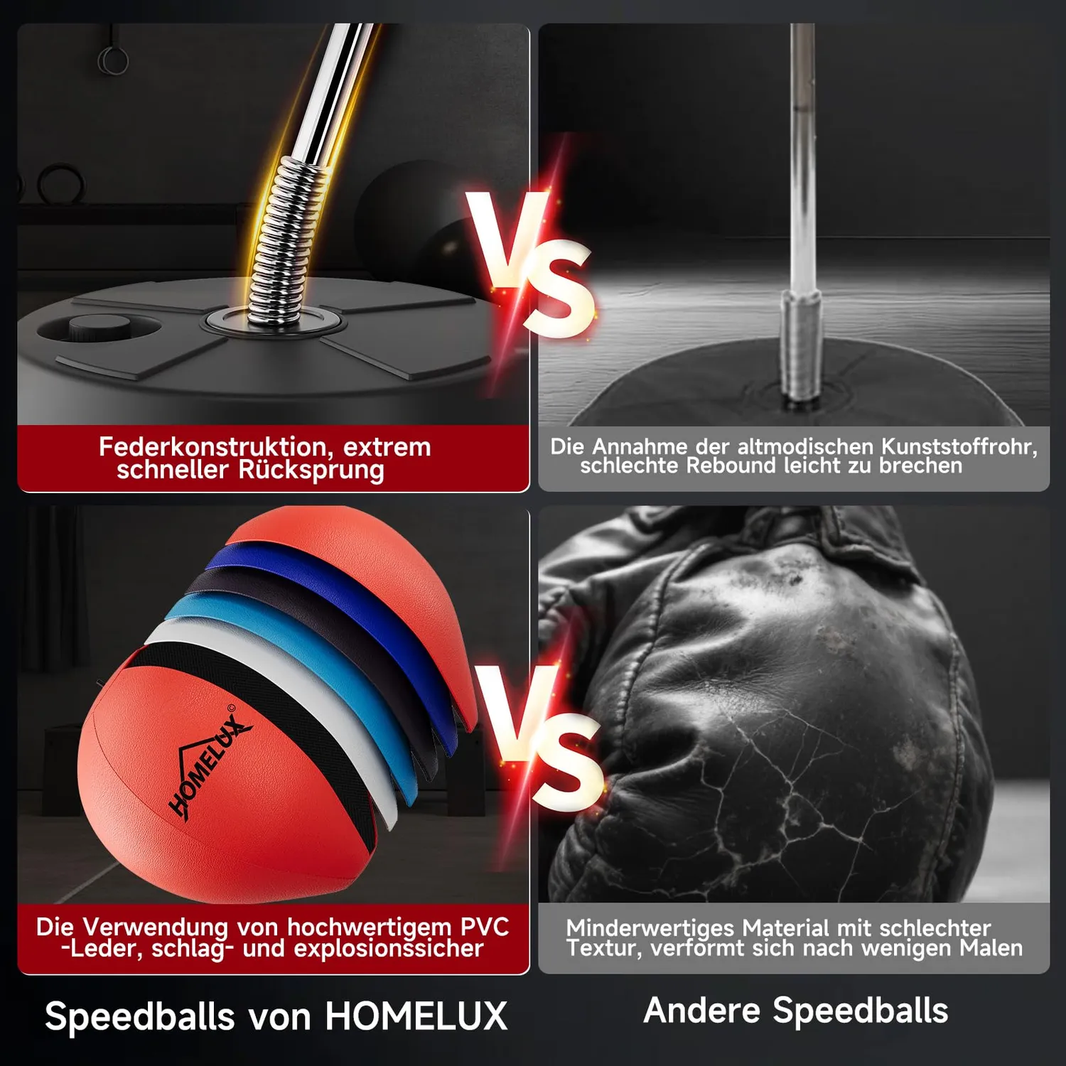 HOMELUX Punchingball Boxbirne stehend 121-145cm mit Handschuhen