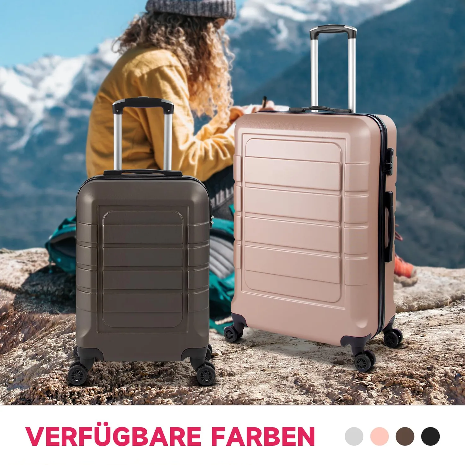 HOMELUX HL092 Kofferset 3tlg Hartschale silber ABS