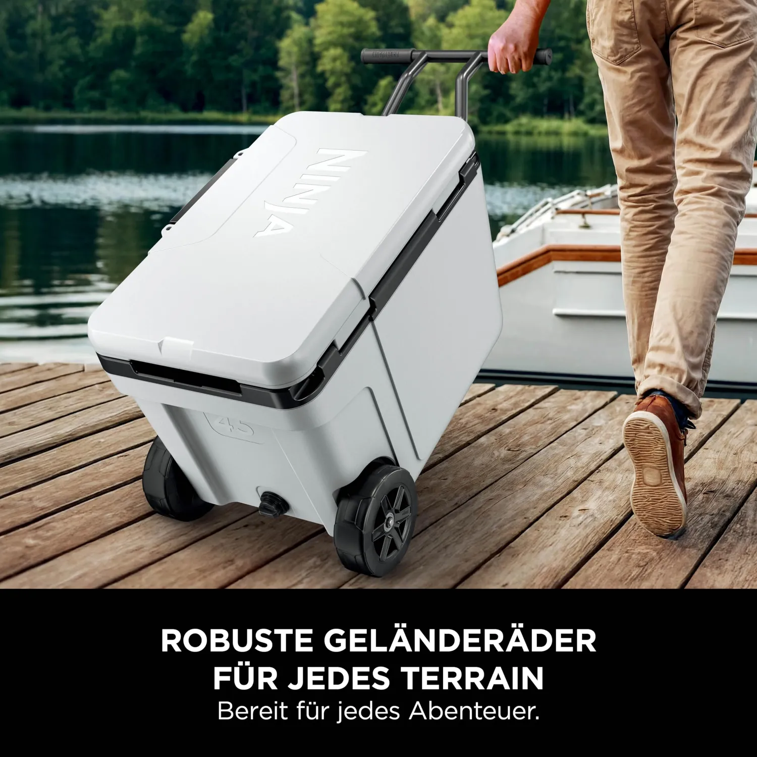 Ninja FrostVault Kühlbox 42 L mit Rollen Weiß Dry-Zone