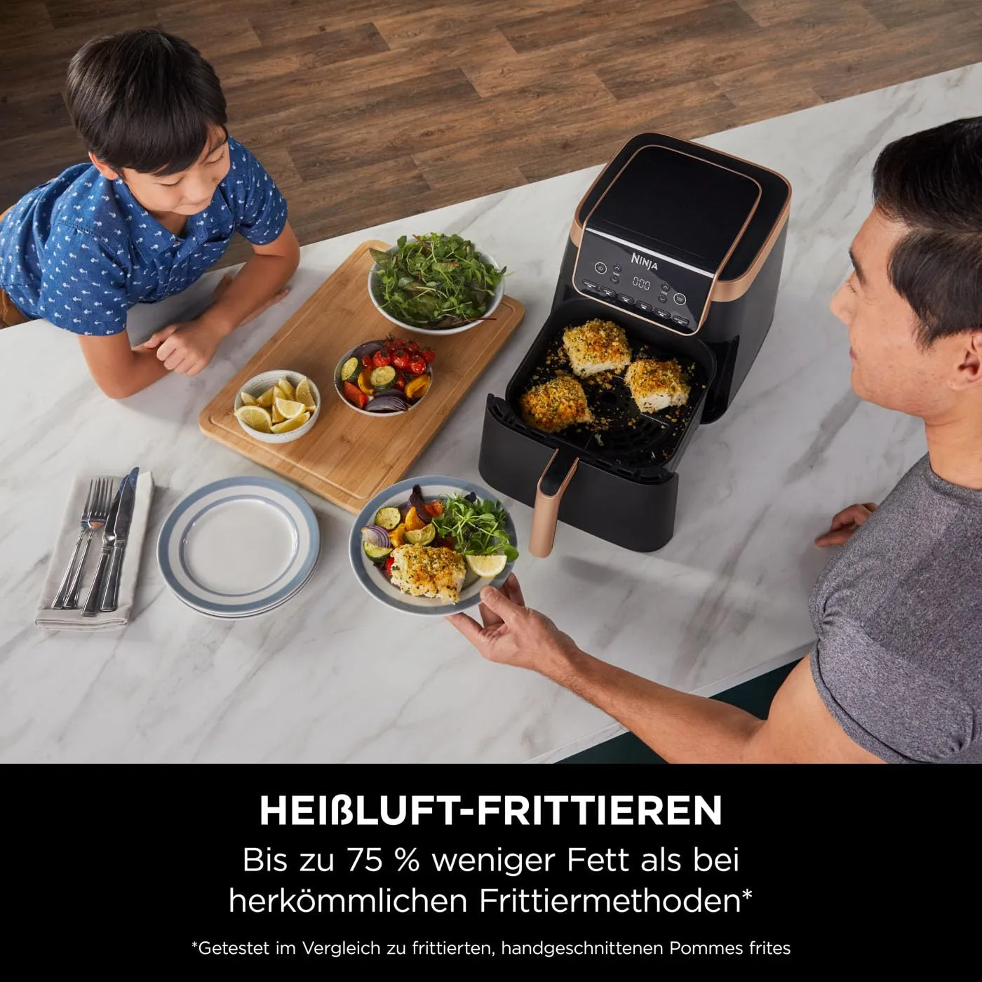 Ninja MAX PRO Heißluftfritteuse 6,2L schwarz-kupfer