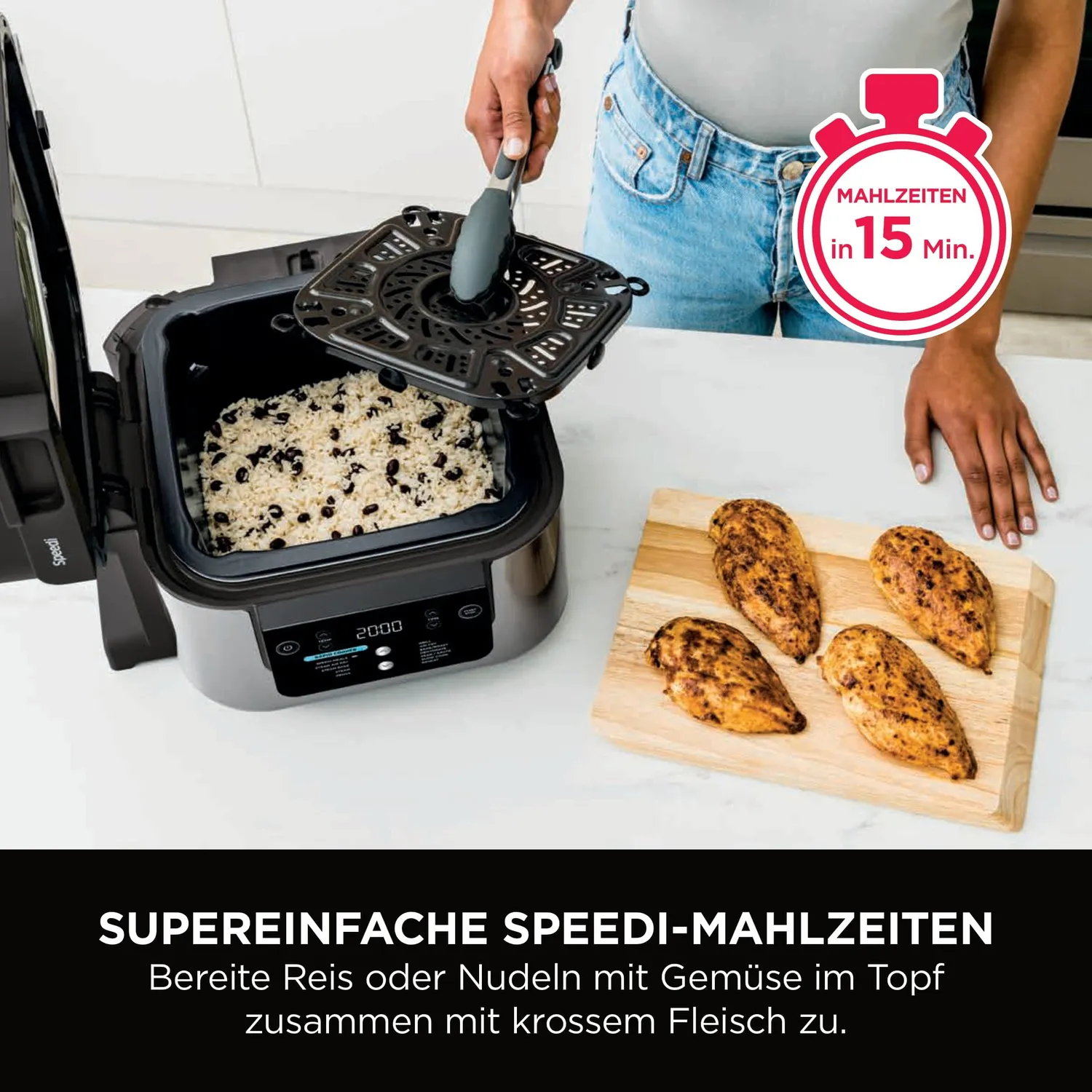 Ninja Speedi Multikocher Heißluftfritteuse 5,7L 12-in-1 schwarz