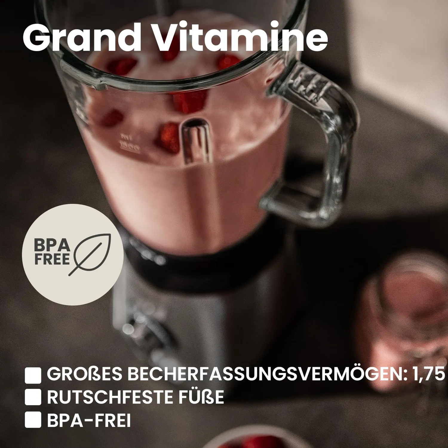 ZEEGMA Grand Vitamine Standmixer Silber 1,75 L 1600 W