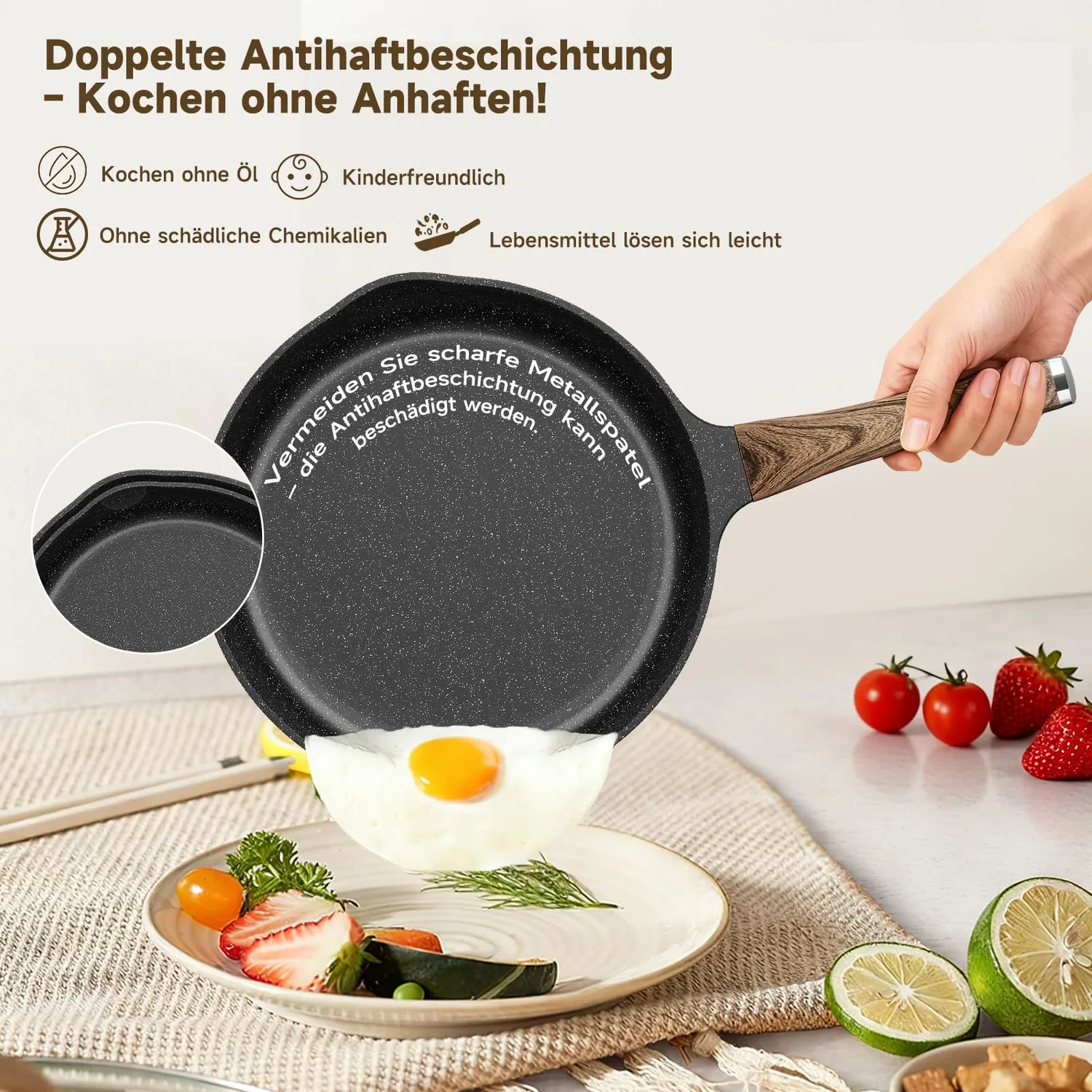 HOMELUX Topf- und Pfannenset 8-teilig Schwarz-2 Antihaft