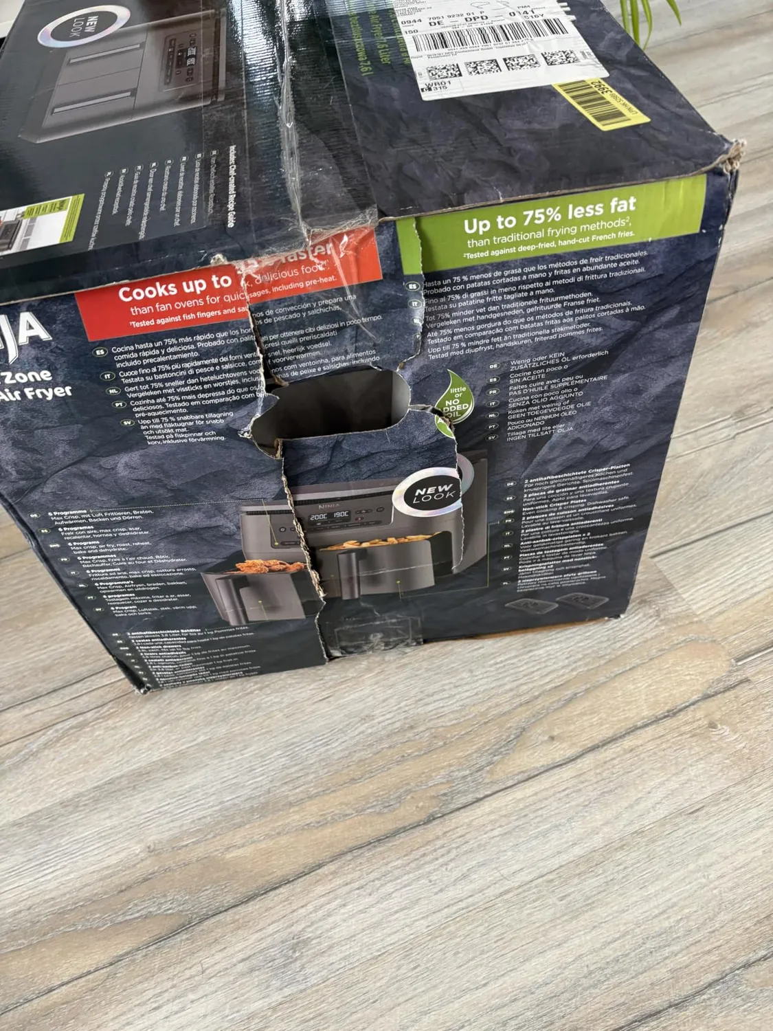 Ninja Dual Zone Heißluftfritteuse 7,6 L Metallic Grau