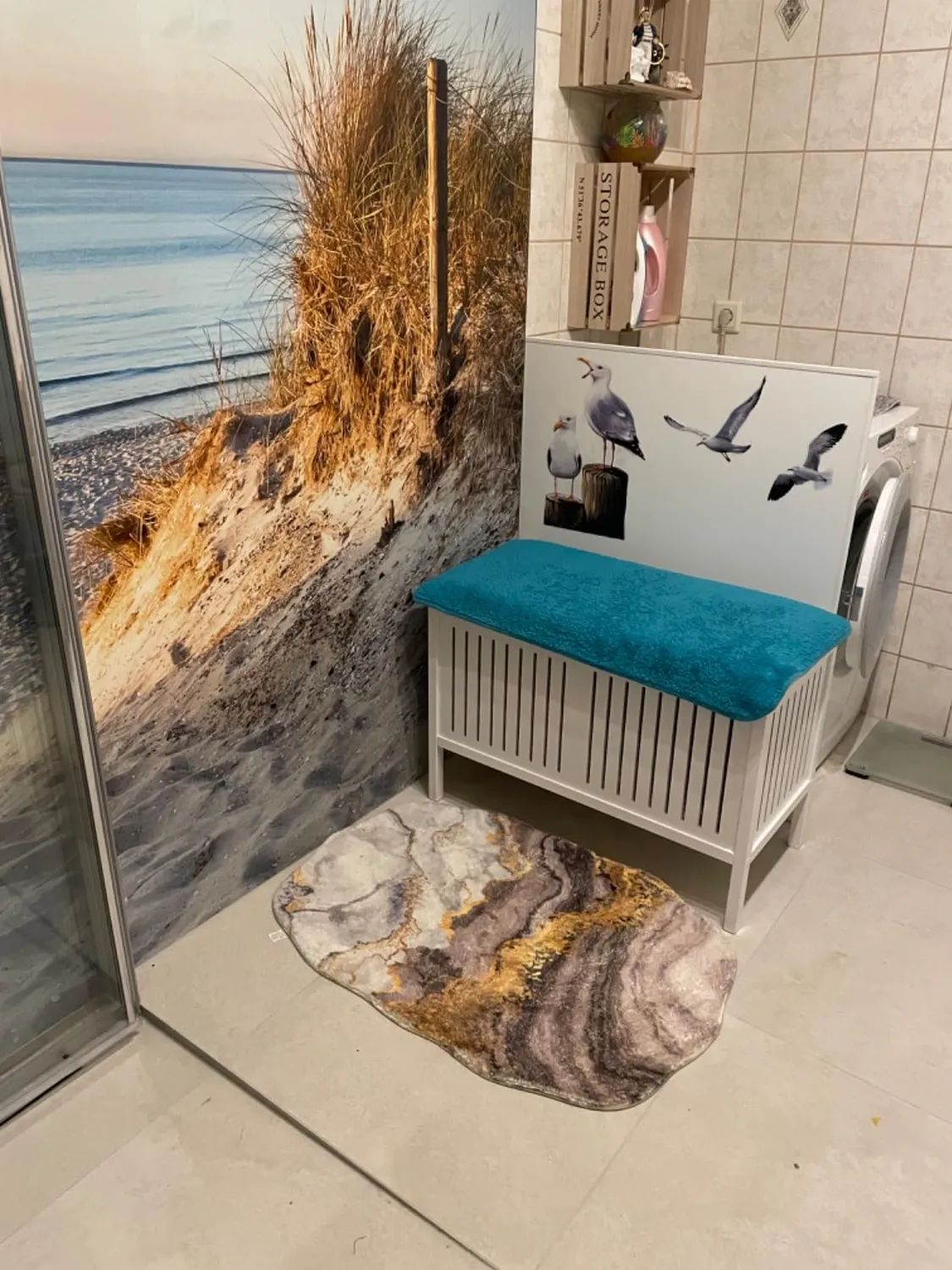 HOMELUX 2BF Badematten Set 2tlg grau rutschfest