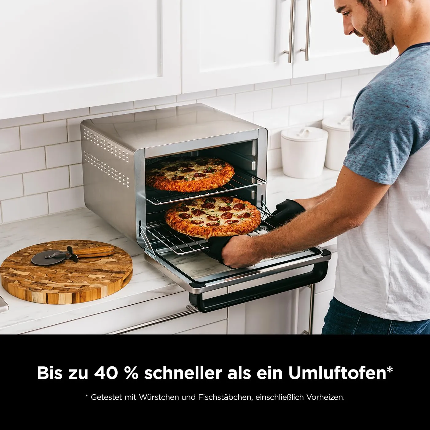 Ninja Foodi DT200EU Mini-Ofen 10-in-1 silber-schwarz