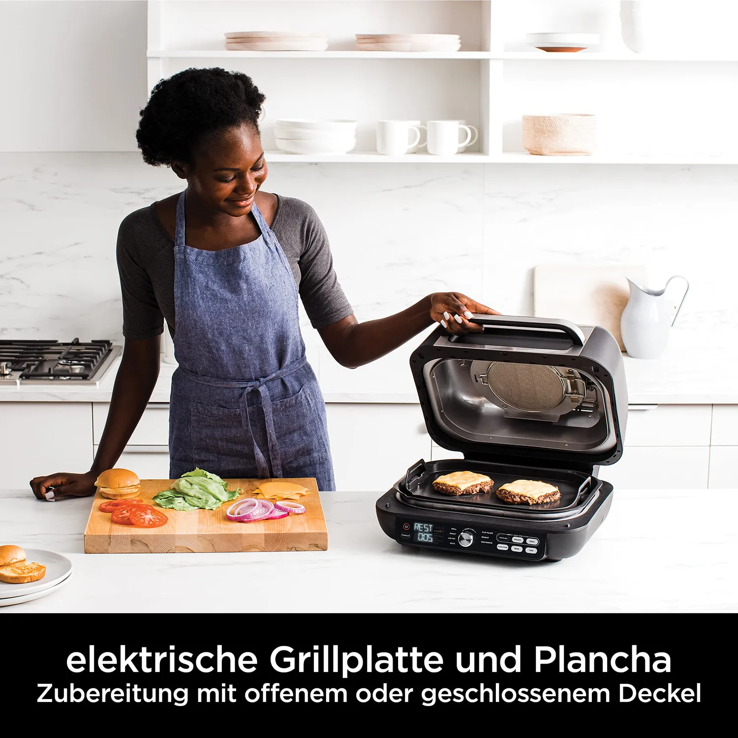 Ninja Foodi MAX PRO Grill Air Fryer 3,8L Silber-Schwarz