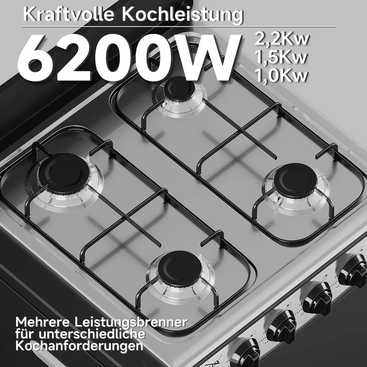 HOMELUX Campingkocher 4-flammig 6,2 kW mit Box